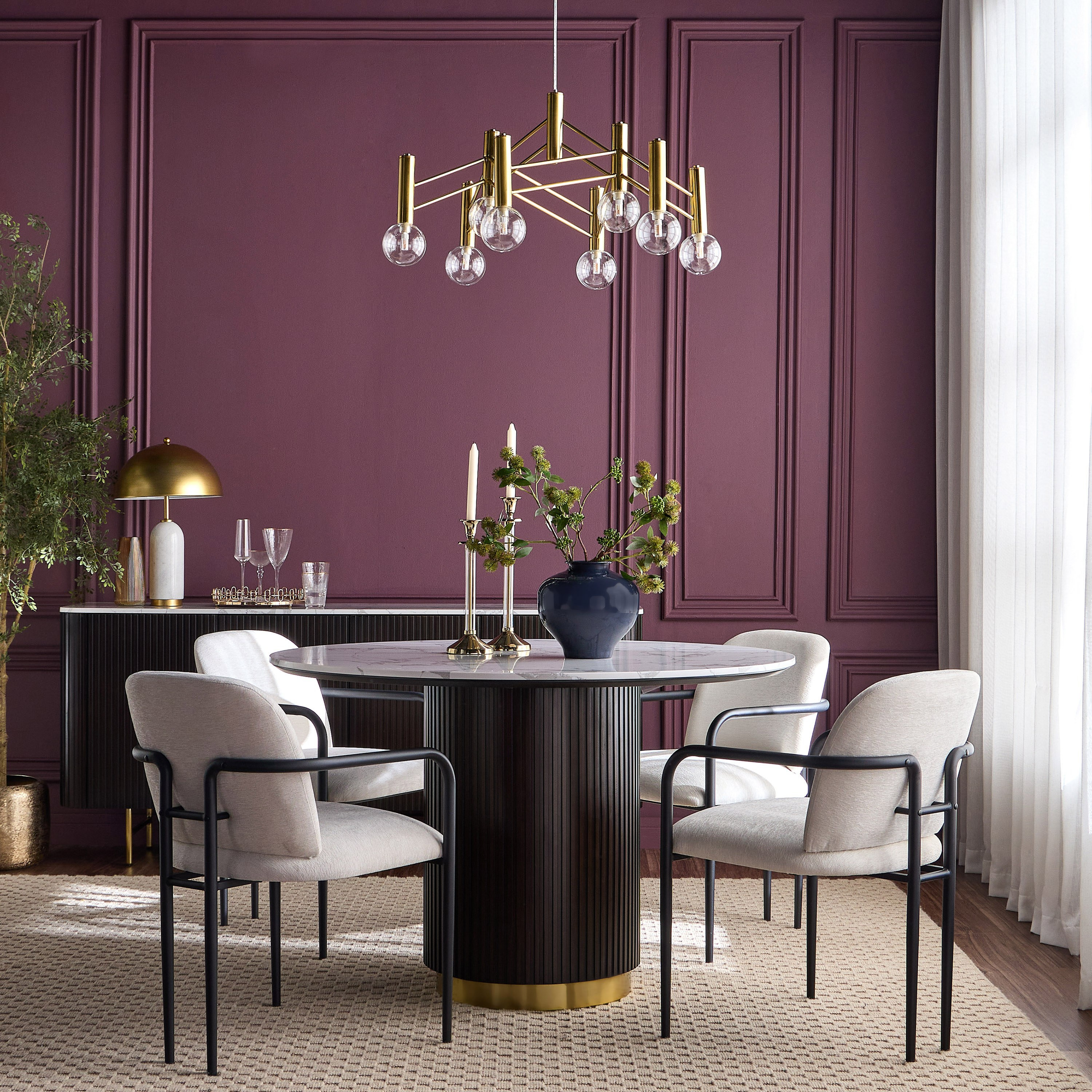 Ranger 4-Seater Marble Top Dining Table-furniture-diningroom-diningtables-image-5