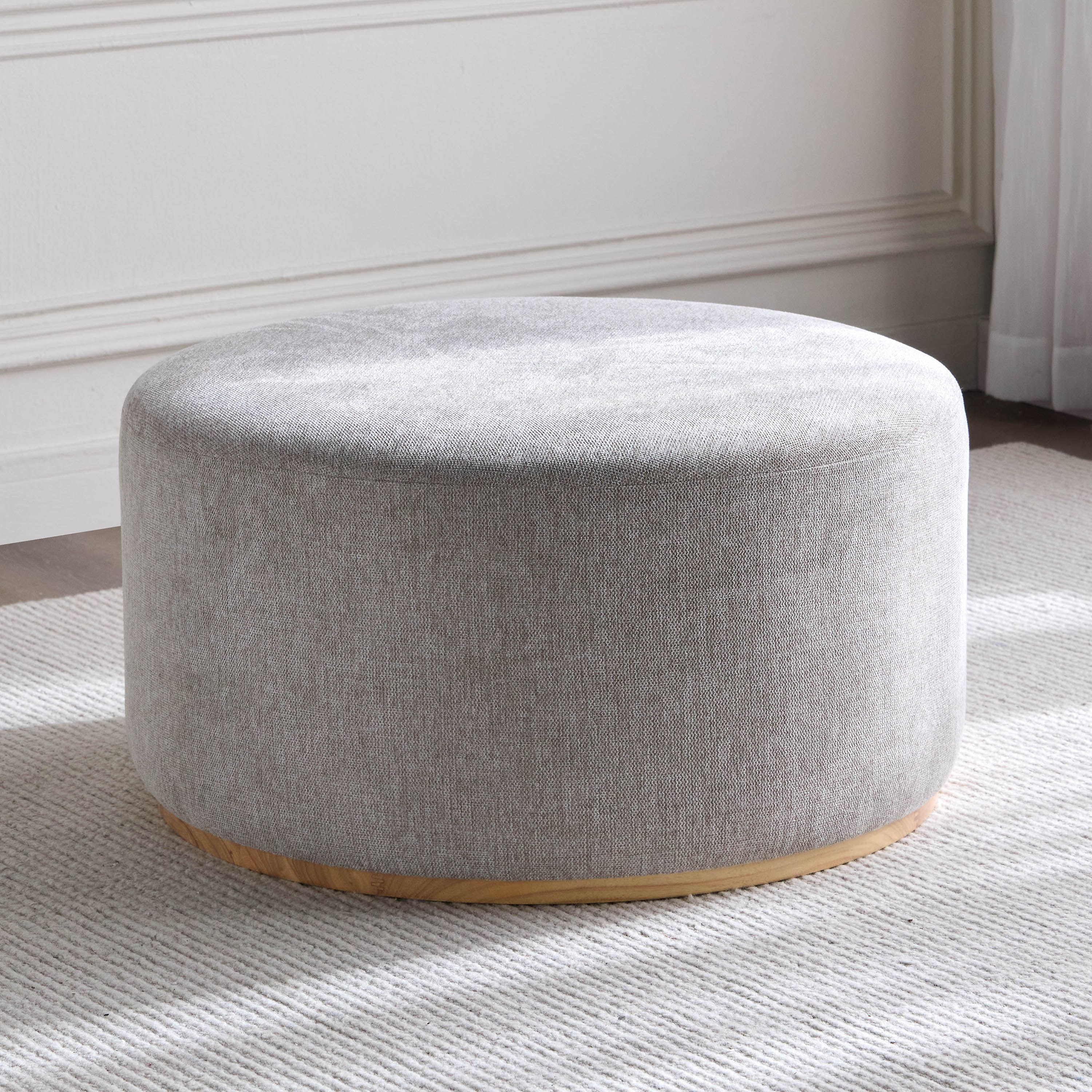 Kingin Fabric Ottoman - Large-furniture-sofaandseating-ottomansbeanbagsandpoufs-image-1