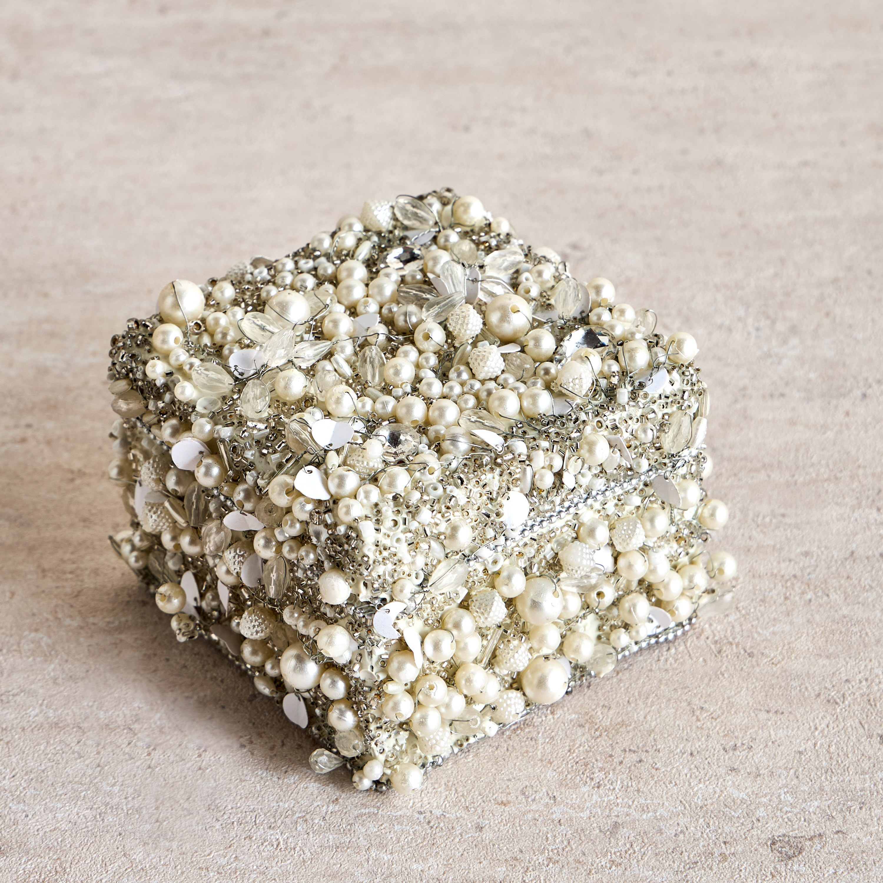 Beaded Decorative Box - 10 cm-household-decor-boxesandtrays-image-1