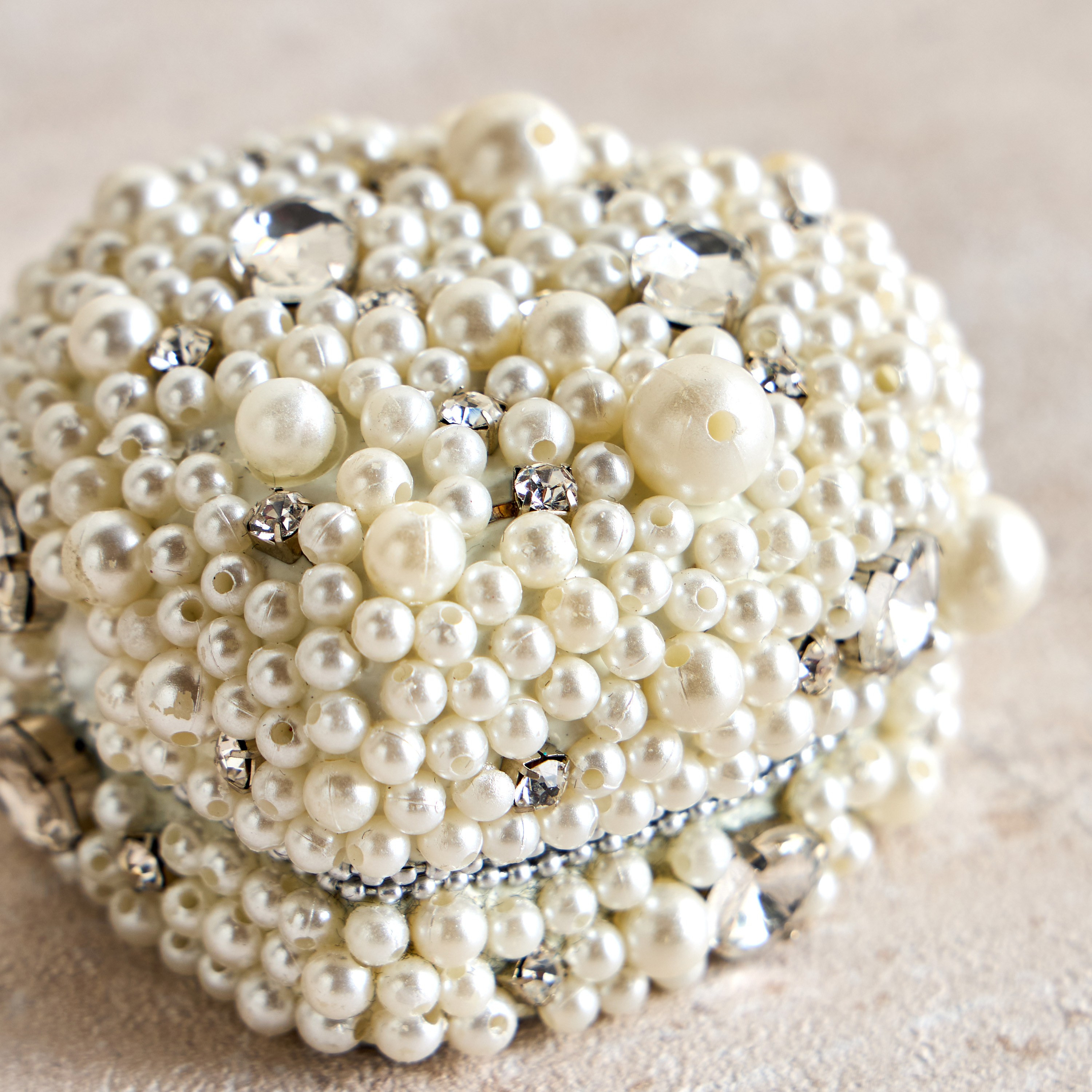 Beaded Aluminium Decorative Box - 8 cm-household-decor-boxesandtrays-image-3