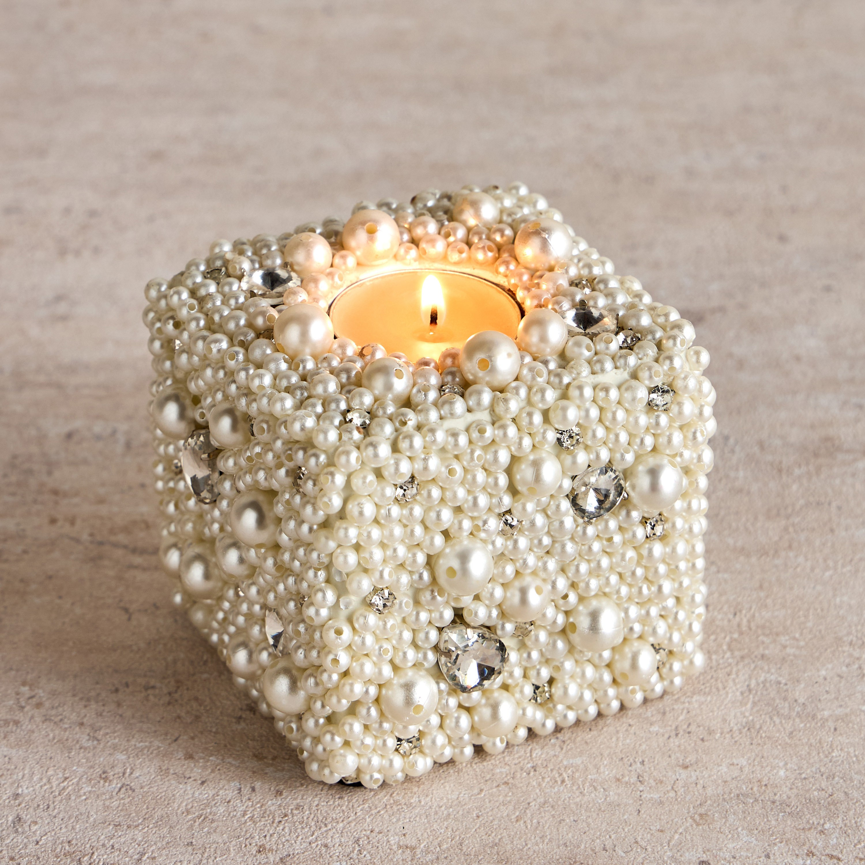 Beaded Tealight Candleholder - 9 cm-household-decor-candleholdersandlanterns-image-2