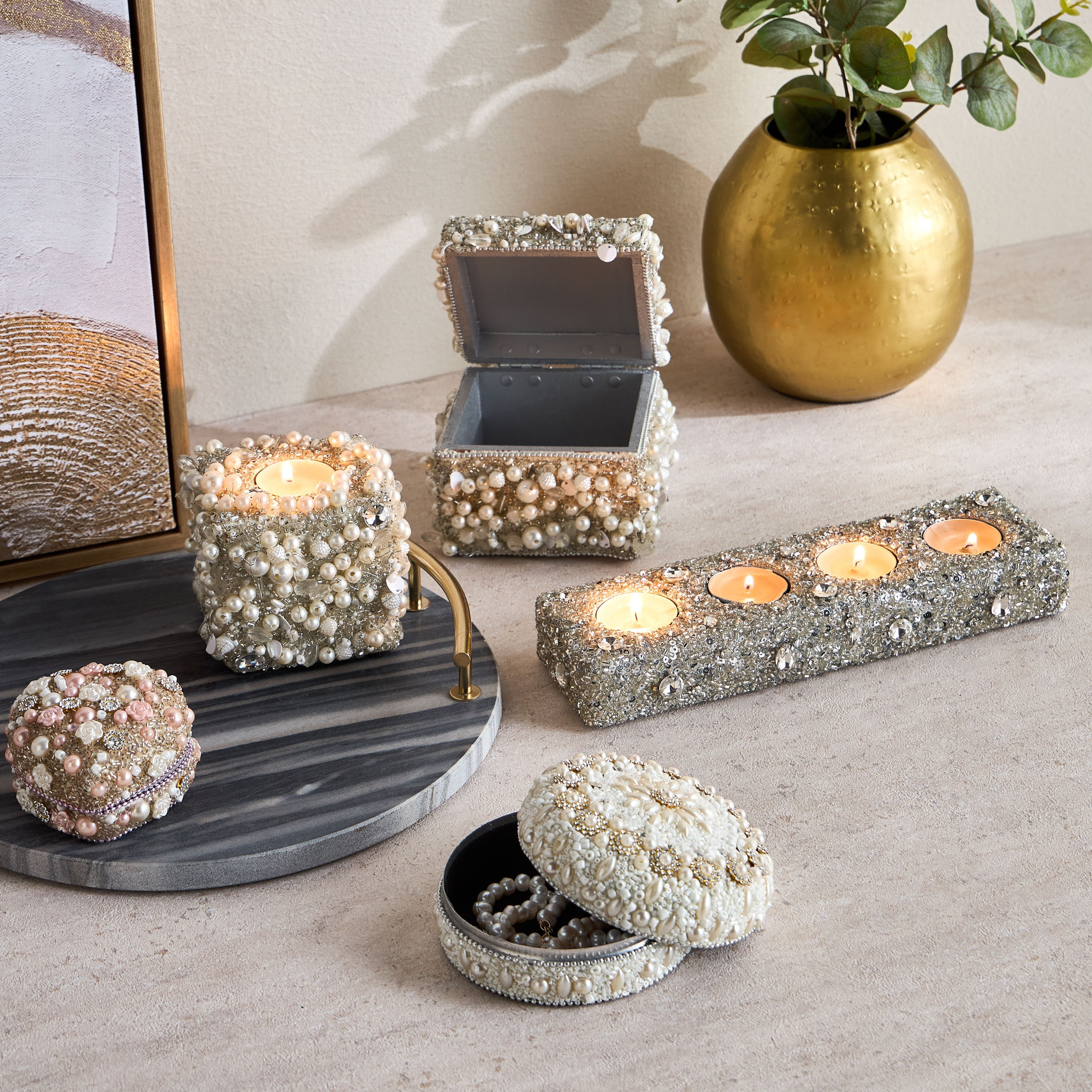 Beaded Tealight Candleholder - 4 cm-household-decor-candleholdersandlanterns-image-4