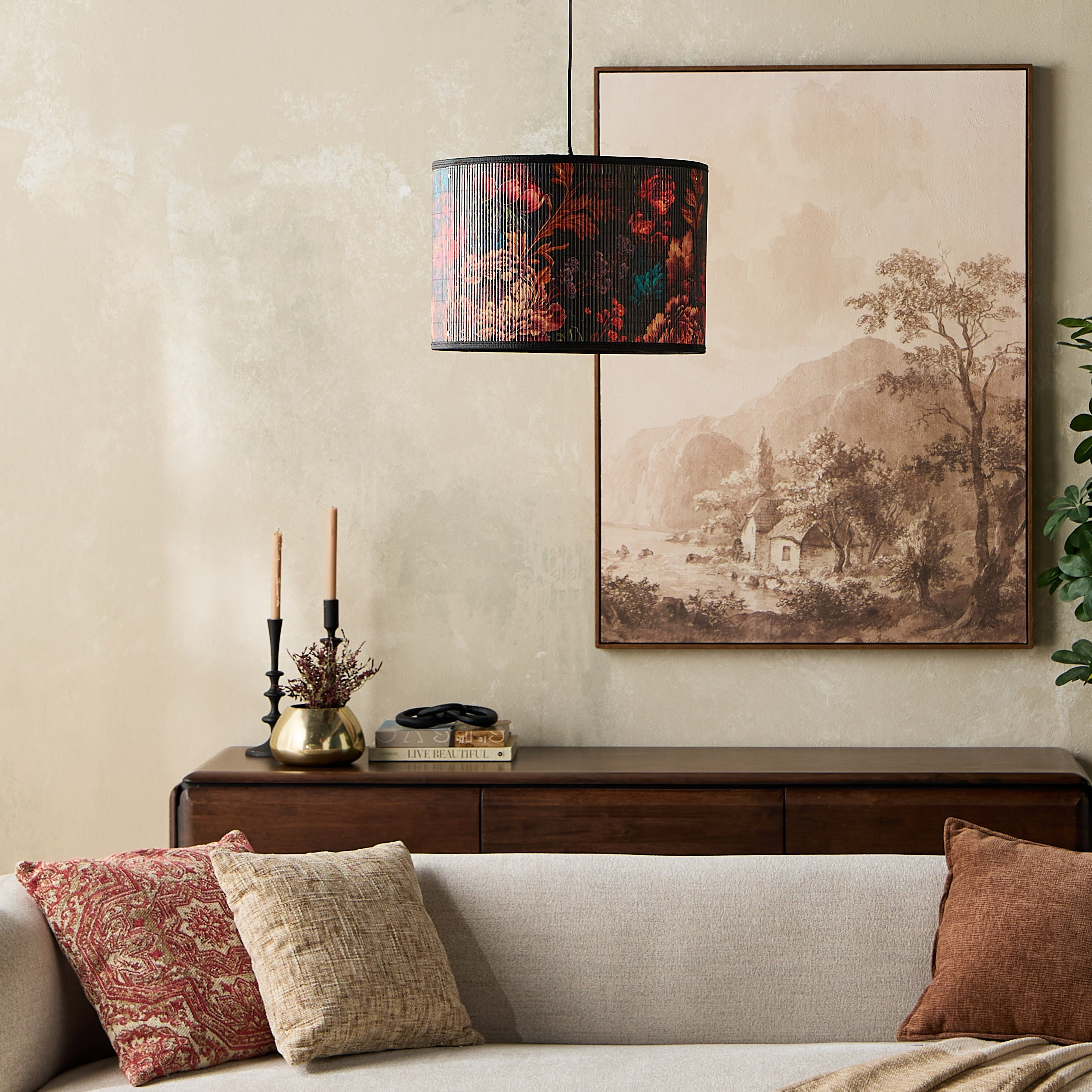 غطاء مصباح من الخيزران - ميكس آند ماتش - 26 سم-household-lighting-ceilinglamps-pendantlamps-image-4