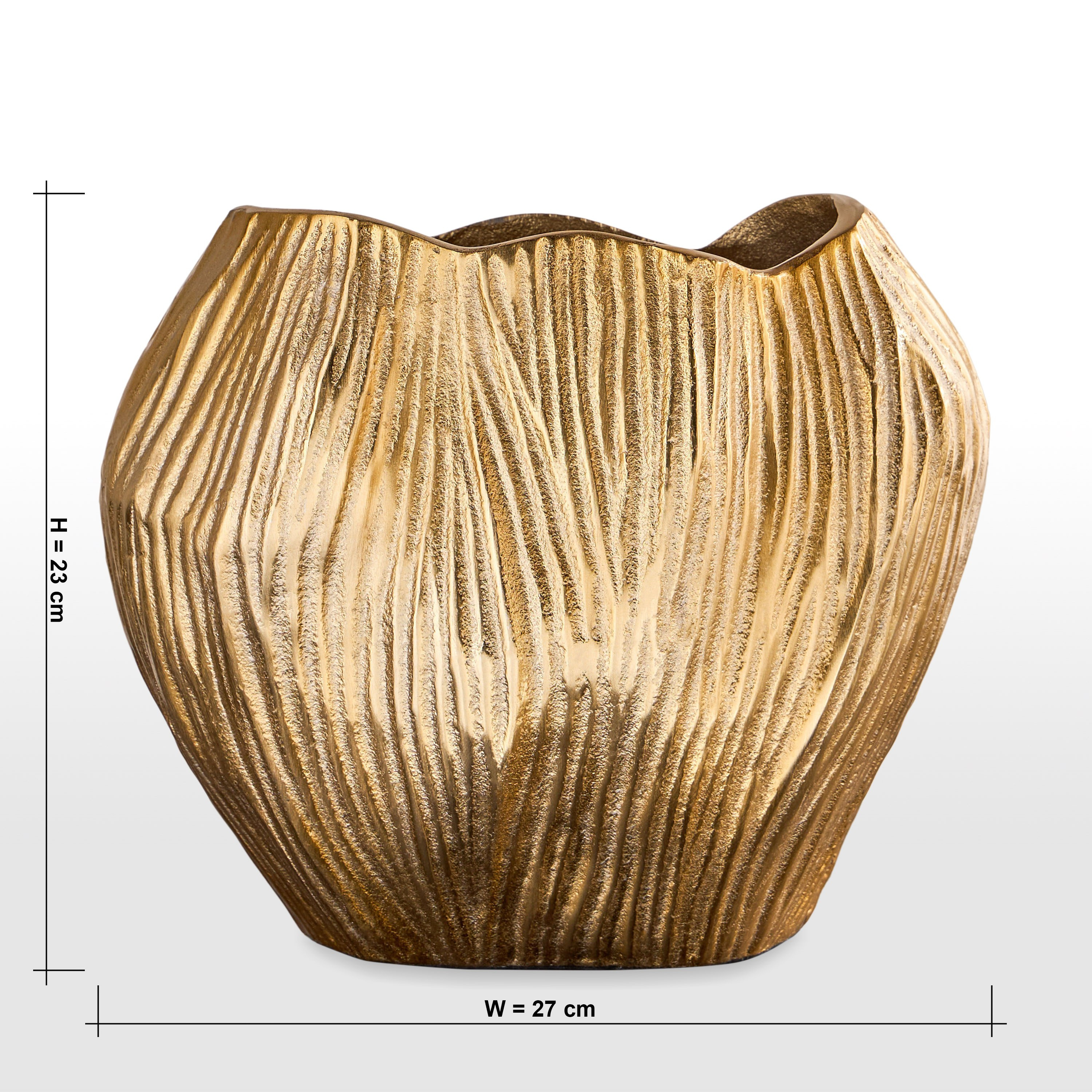 Zale Aluminium Vase - 23 cm-household-decor-vasesandbowls-image-4