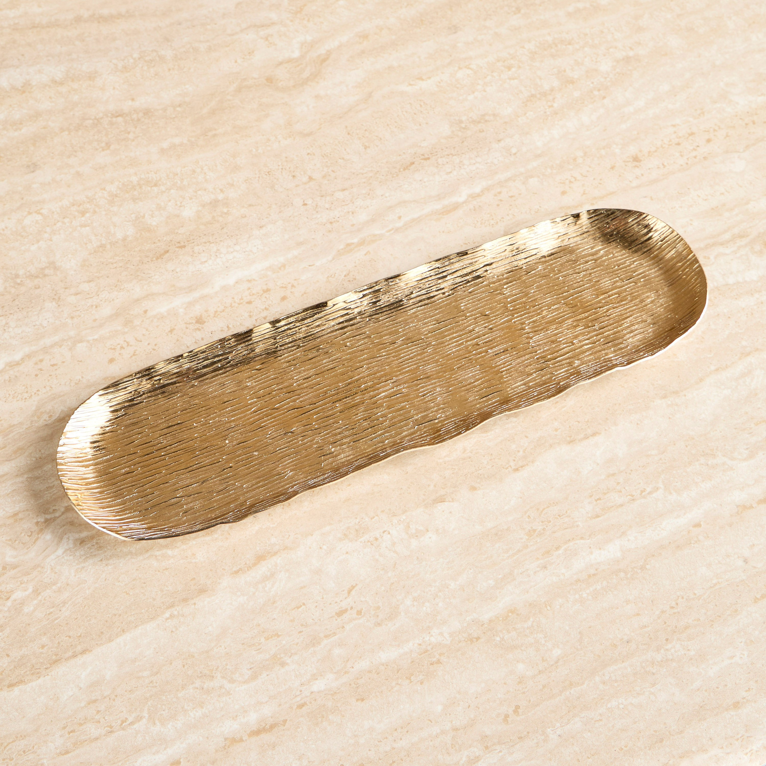 صحن معدن ديكور - سولينا - 14x52 سم-household-decor-boxesandtrays-image-1