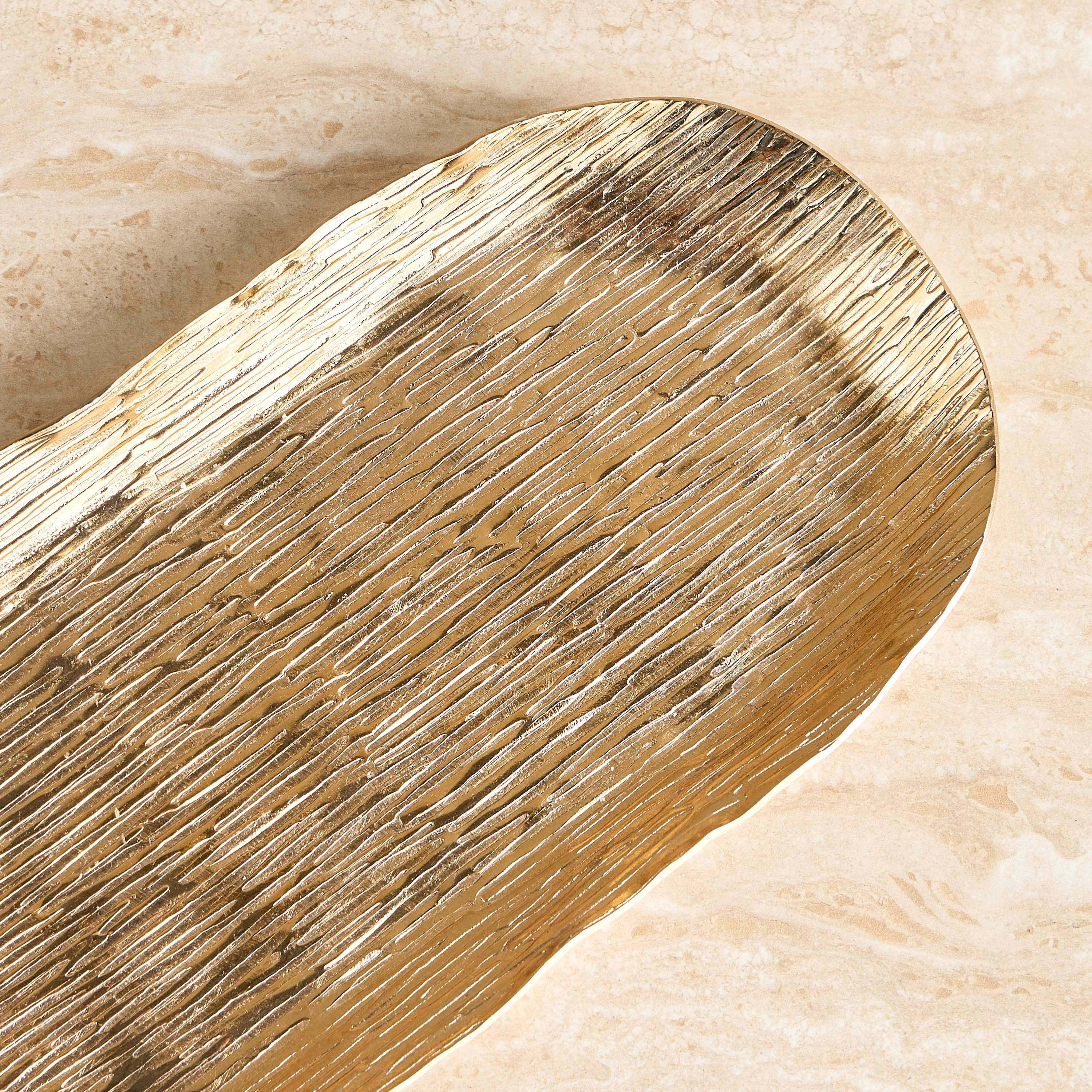 صحن معدن ديكور - سولينا - 14x52 سم-household-decor-boxesandtrays-image-2