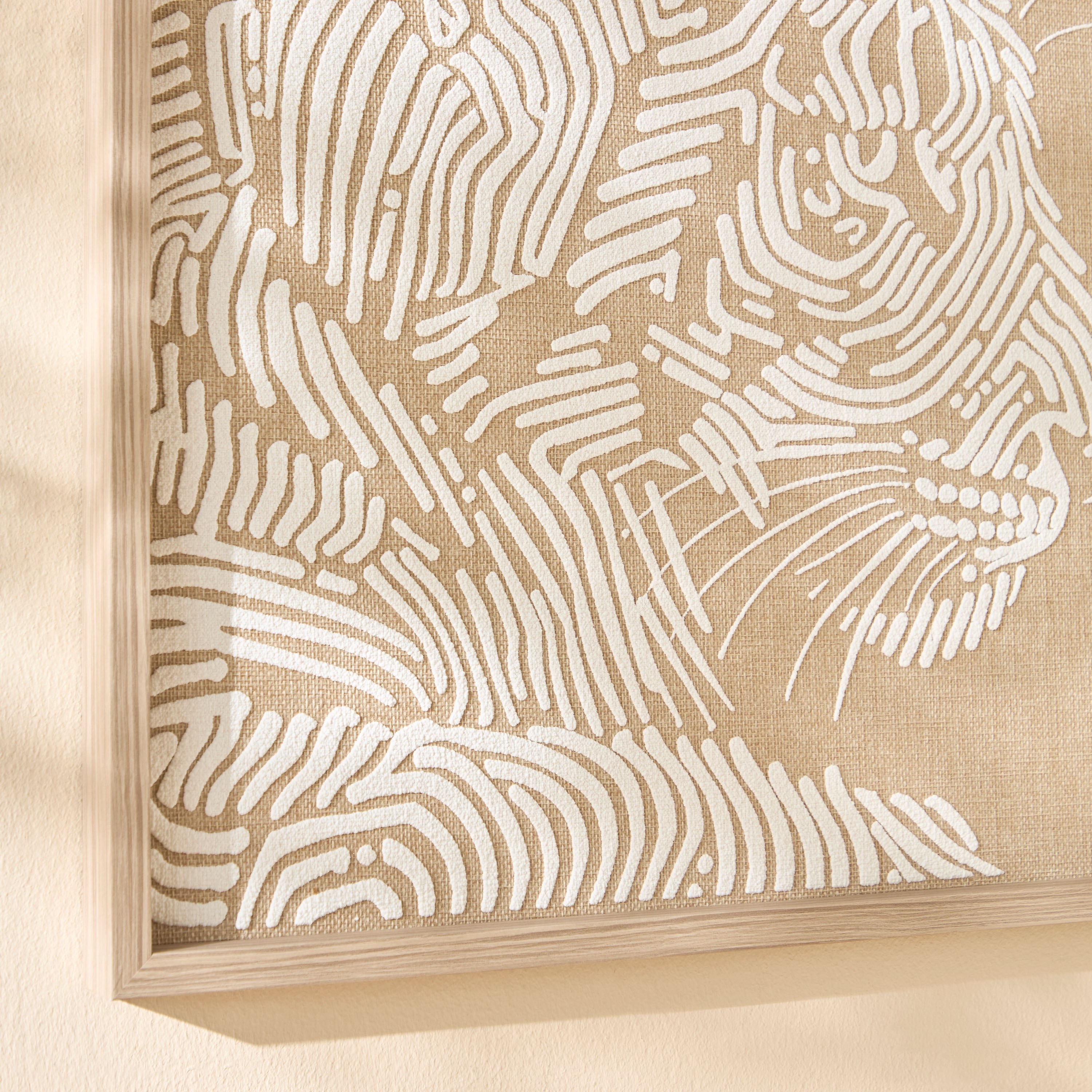 Nahla Puffy Foam Linen Framed Wall Art - 50x60 cm-household-walldecorandmirrors-wallart-image-2