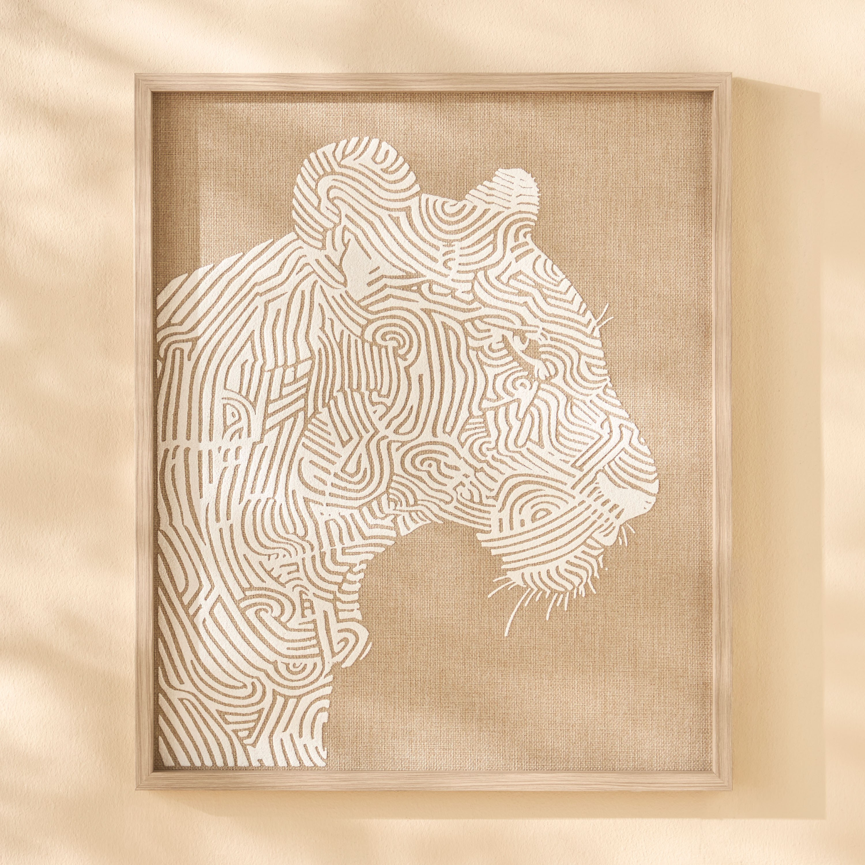 Nada Puffy Foam Linen Framed Wall Art - 50x60 cm