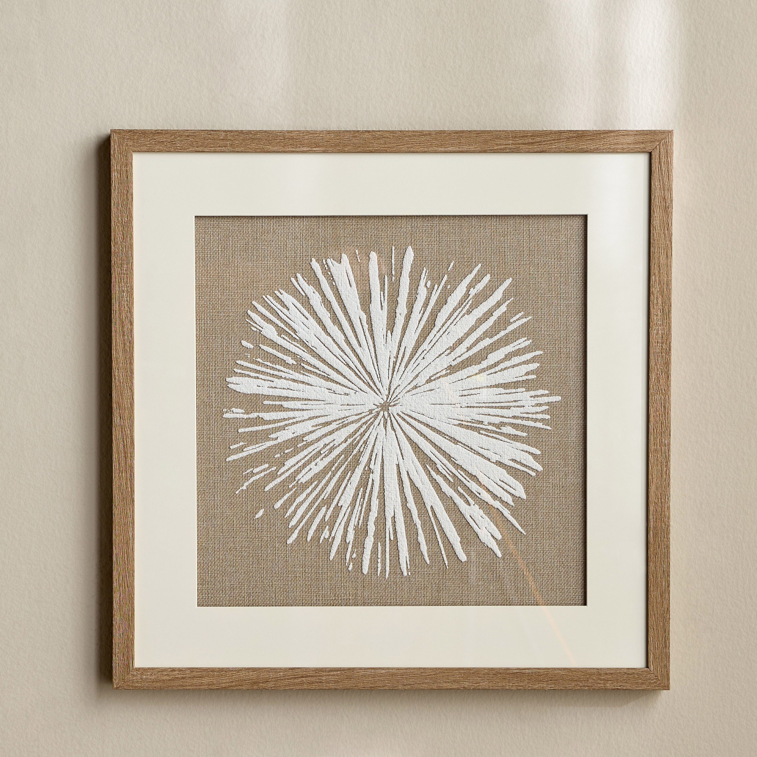 Qamar Puffy Foam Linen Framed Wall Art - 50x50 cm-household-walldecorandmirrors-wallart-image-1