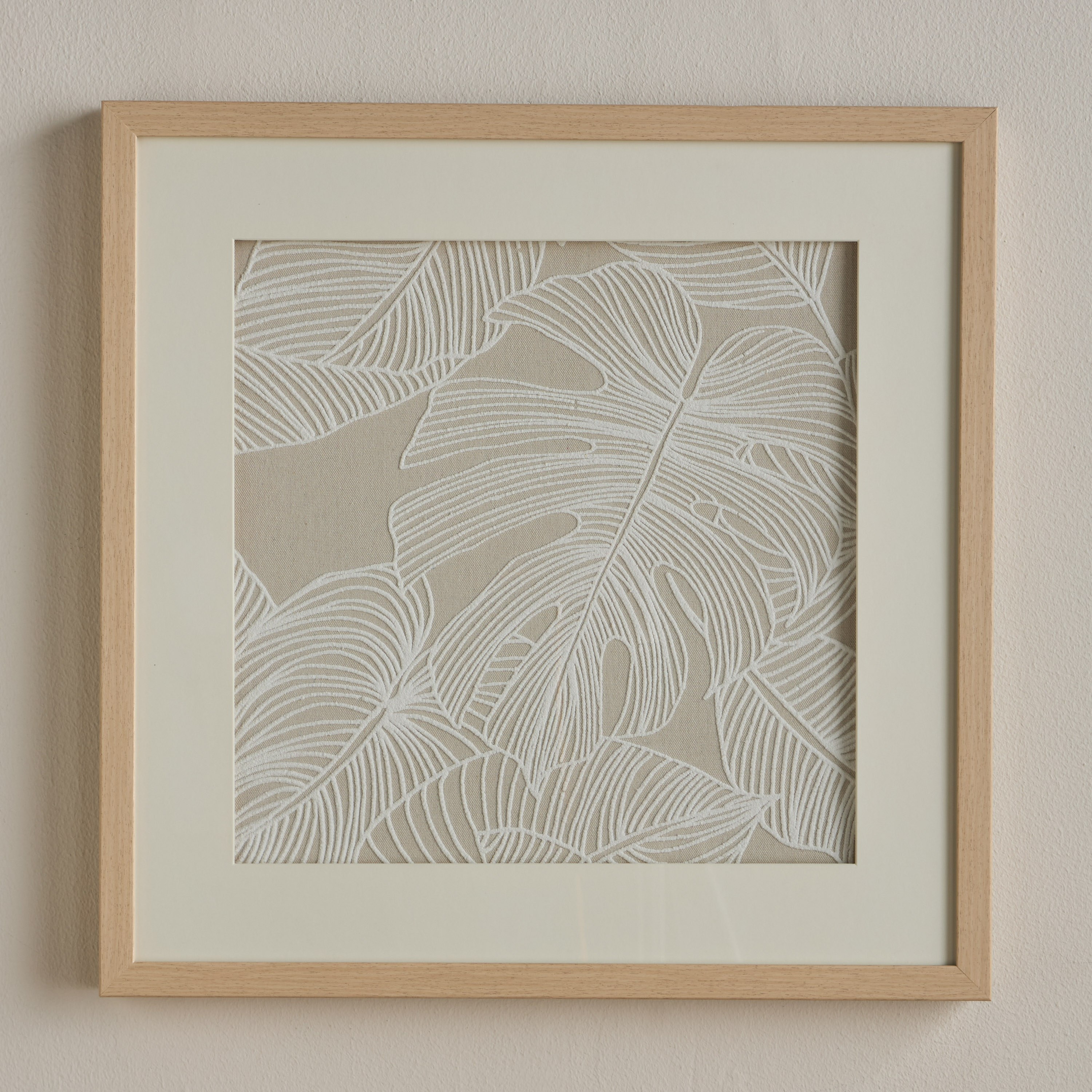 Yasira Puffy Foam Linen Framed Wall Art - 50x50 cm-household-walldecorandmirrors-wallart-image-1