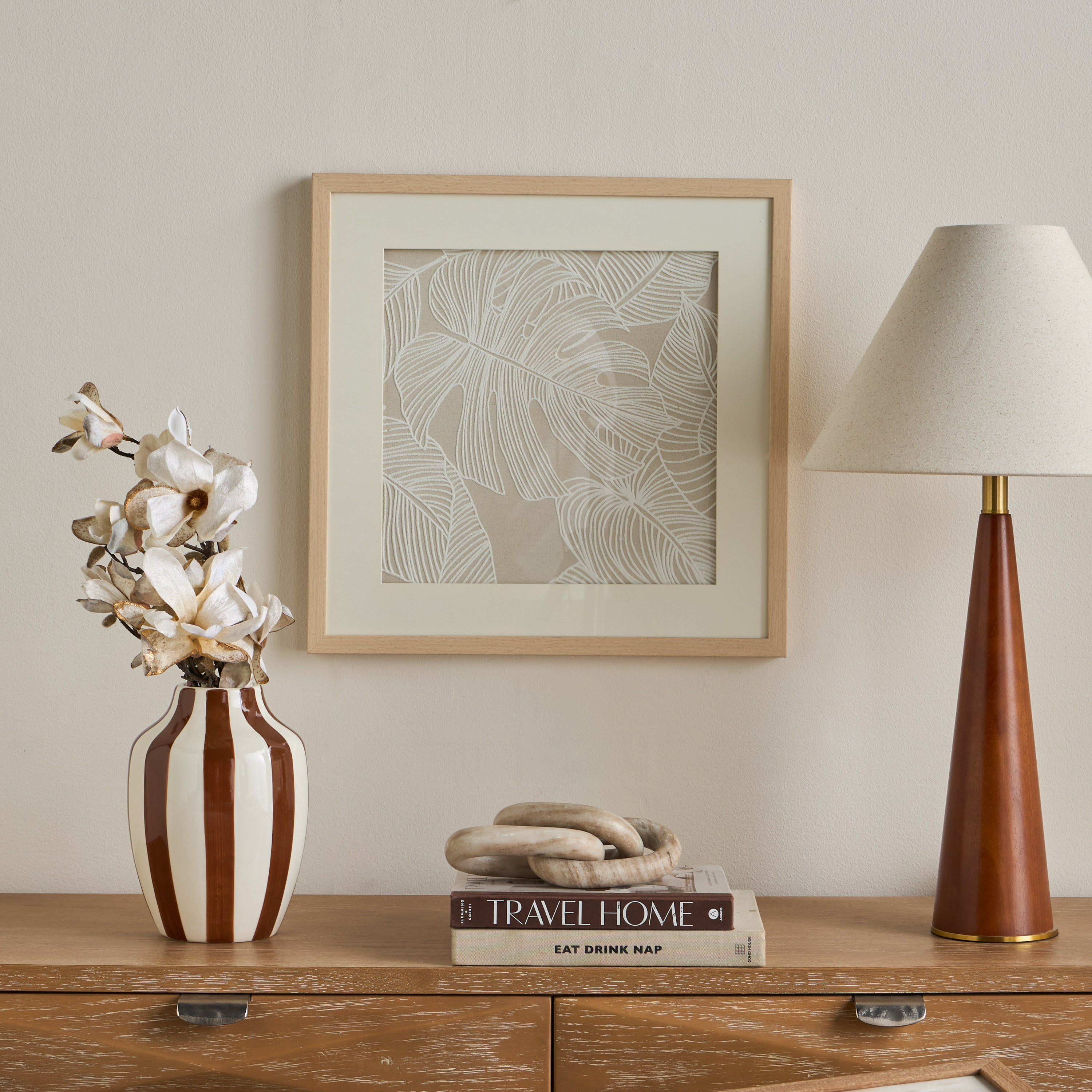 Yasira Puffy Foam Linen Framed Wall Art - 50x50 cm-household-walldecorandmirrors-wallart-image-3