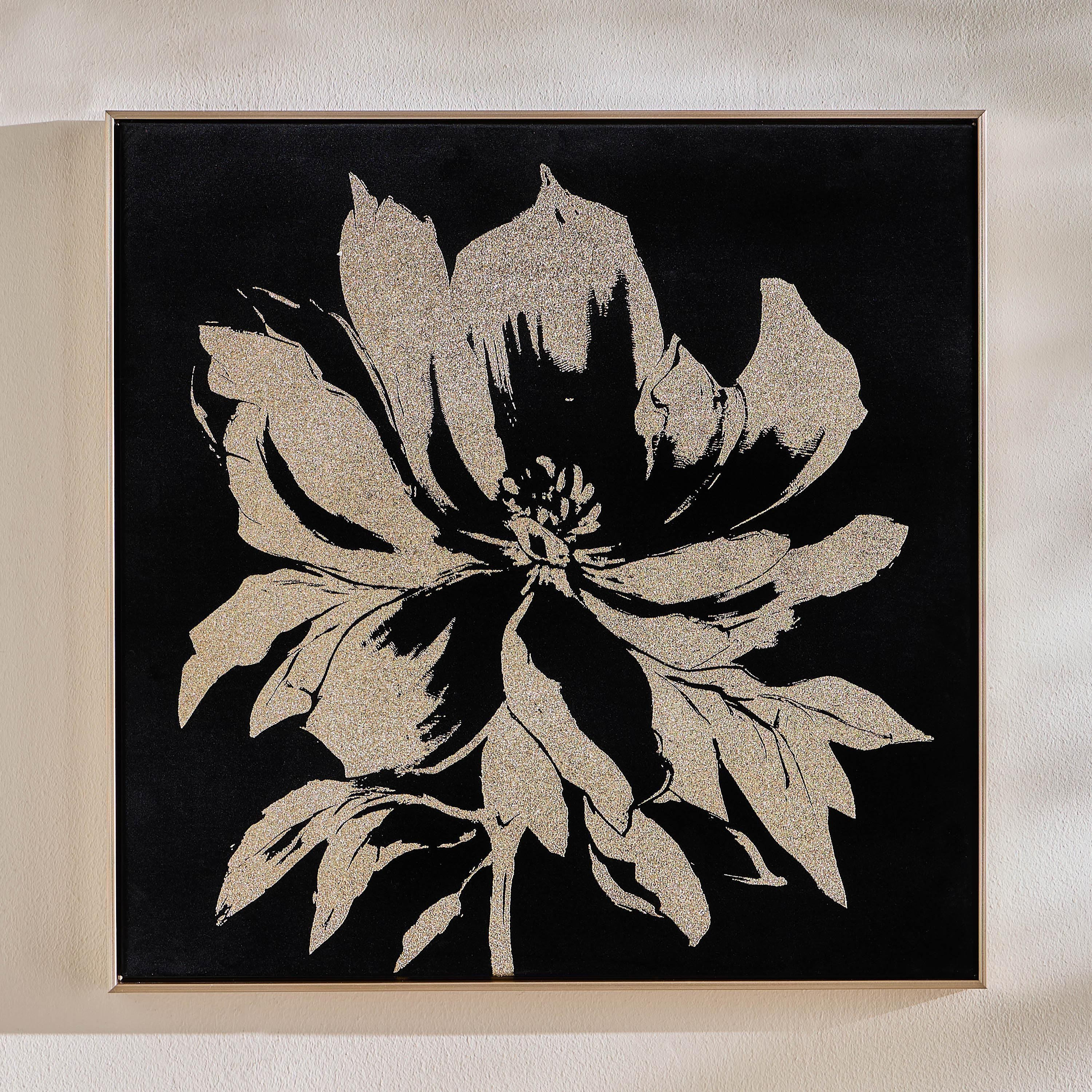 Sameera Velvet Framed Canvas Wall Art - 60x60 cm