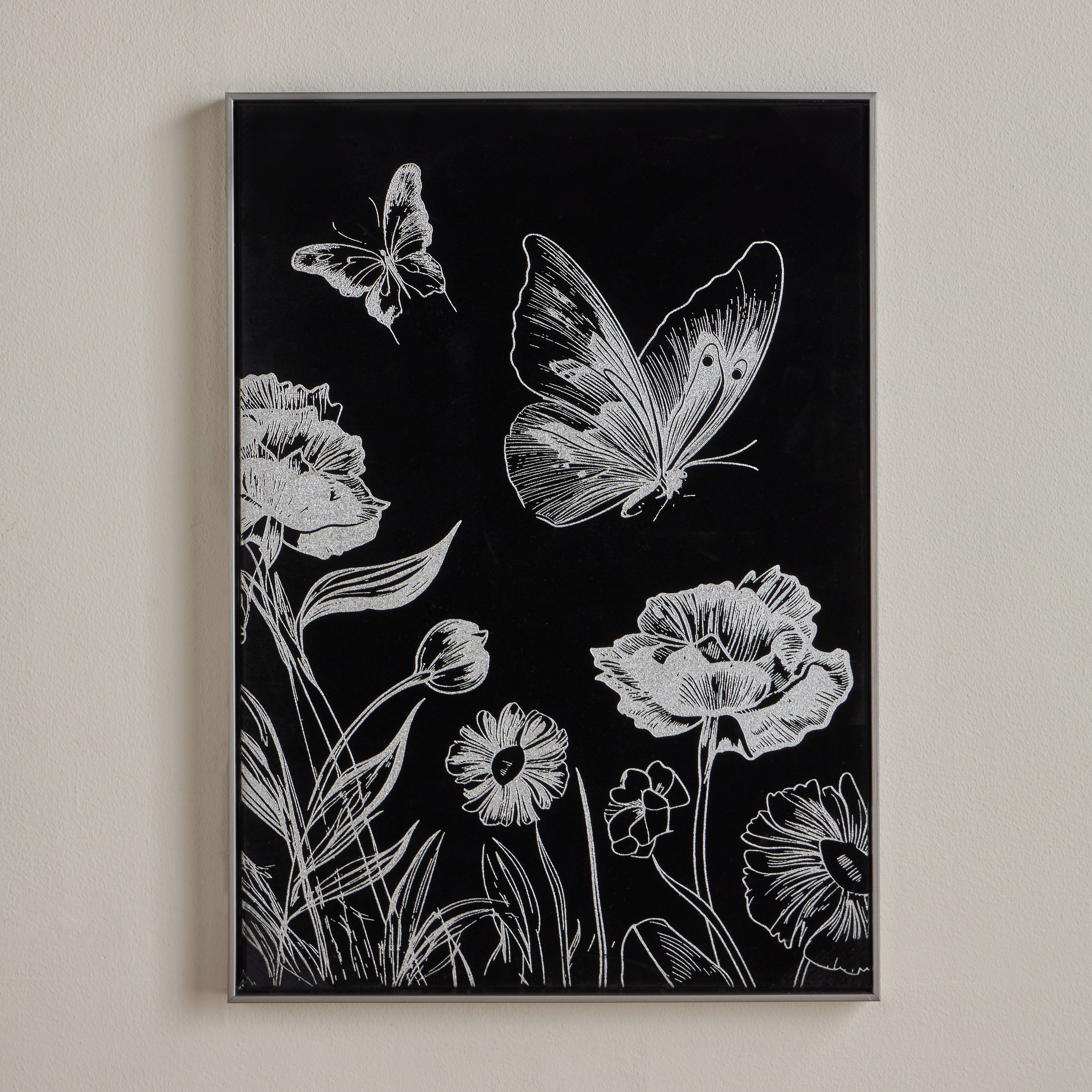 Sabiha Velvet Framed Canvas Wall Art - 50x70 cm