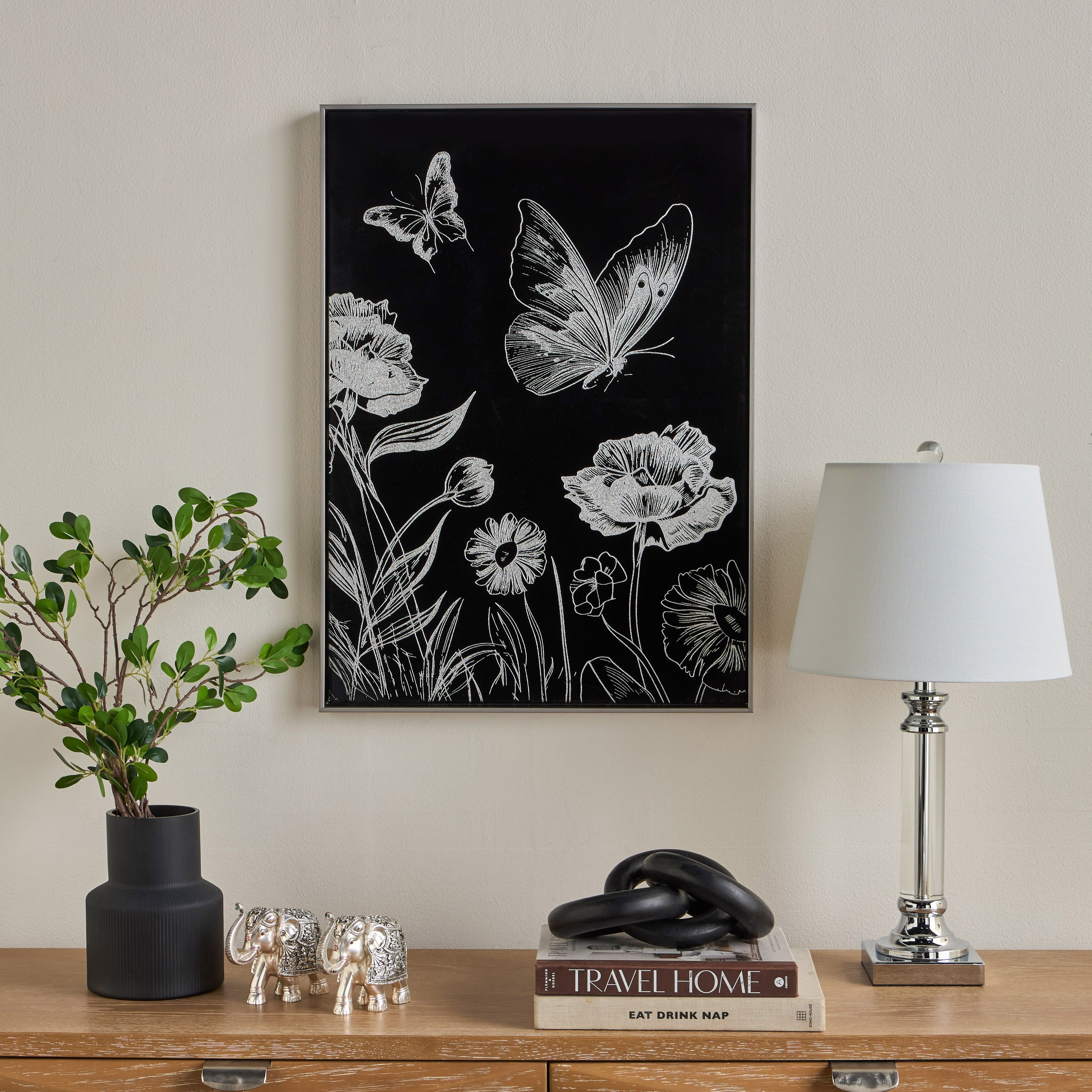 Sabiha Velvet Framed Canvas Wall Art - 50x70 cm-household-walldecorandmirrors-wallart-image-3