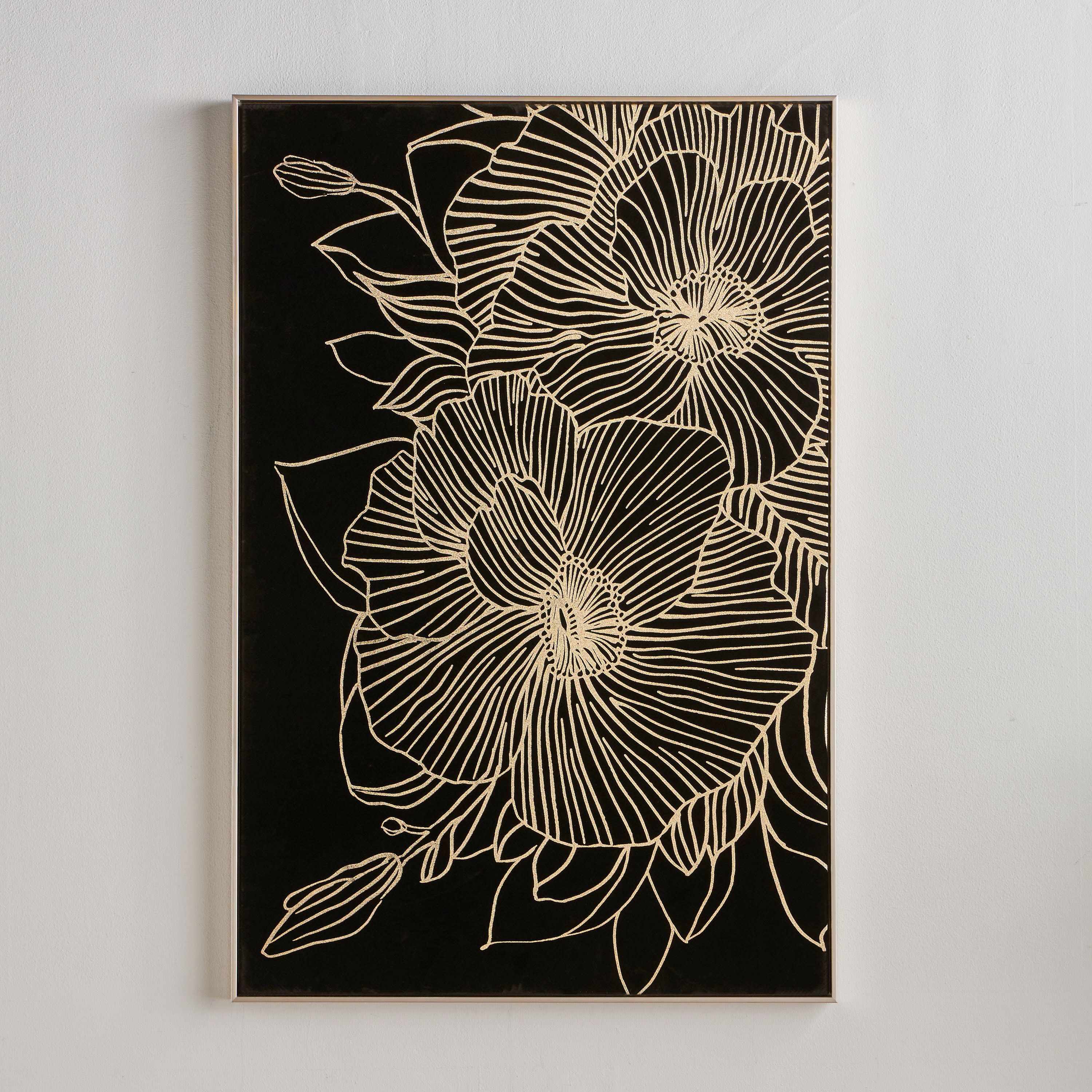 Zunaira Velvet Framed Canvas Wall Art - 80x120 cm