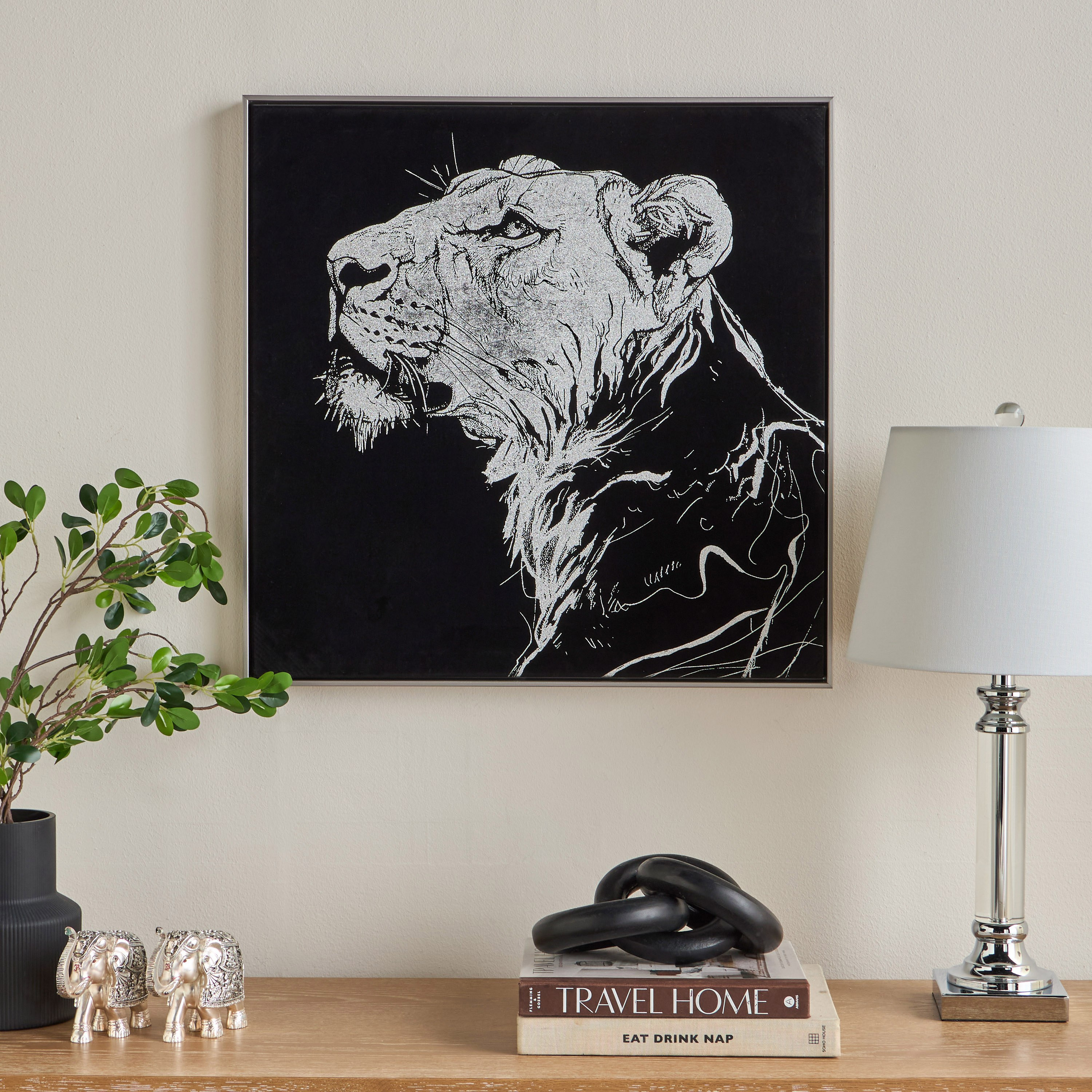 Raheel Framed Velvet Canvas Wall Art - 60x60 cm-household-walldecorandmirrors-wallart-image-3