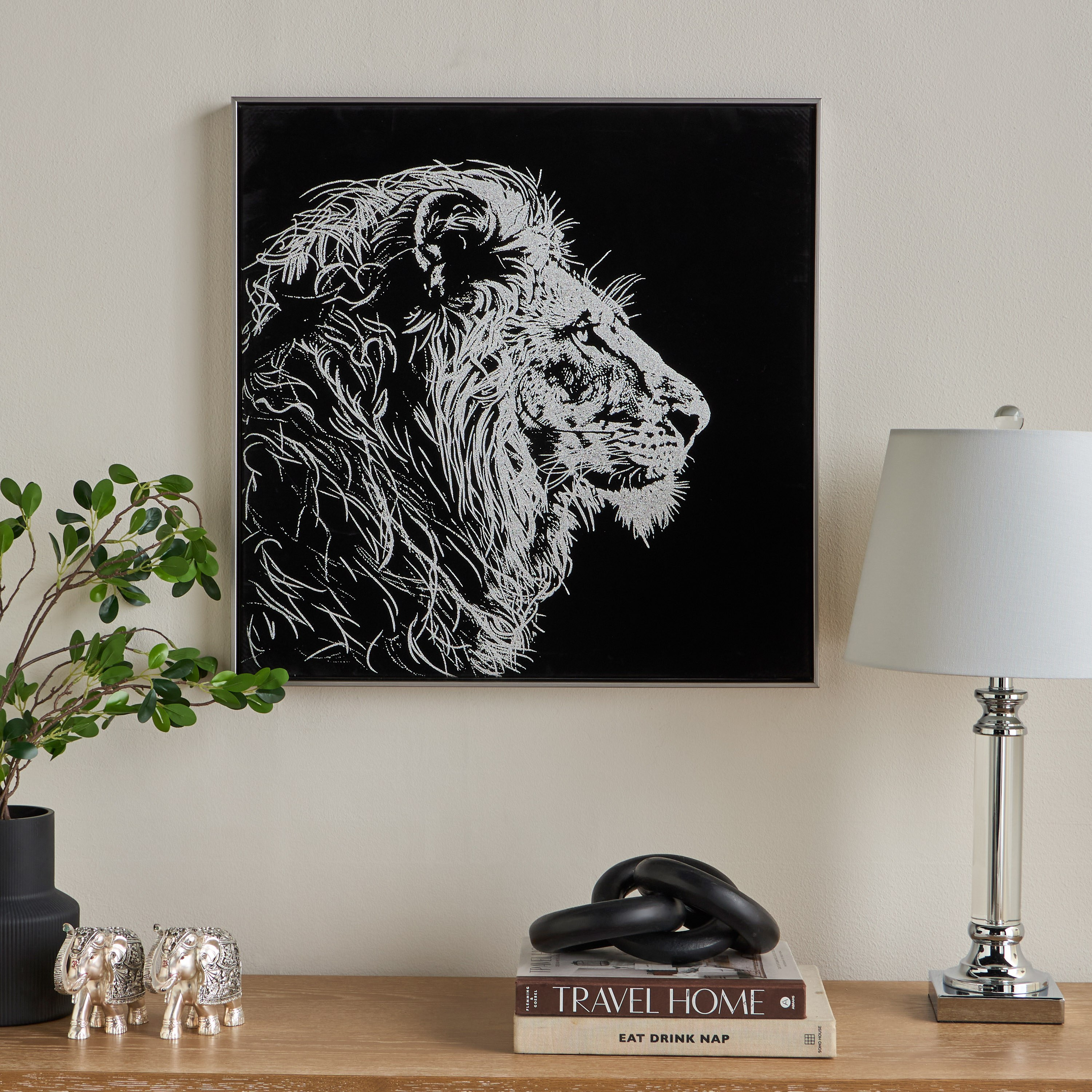 Ghazala Framed Velvet Canvas Wall Art - 60x60 cm-household-walldecorandmirrors-wallart-image-3