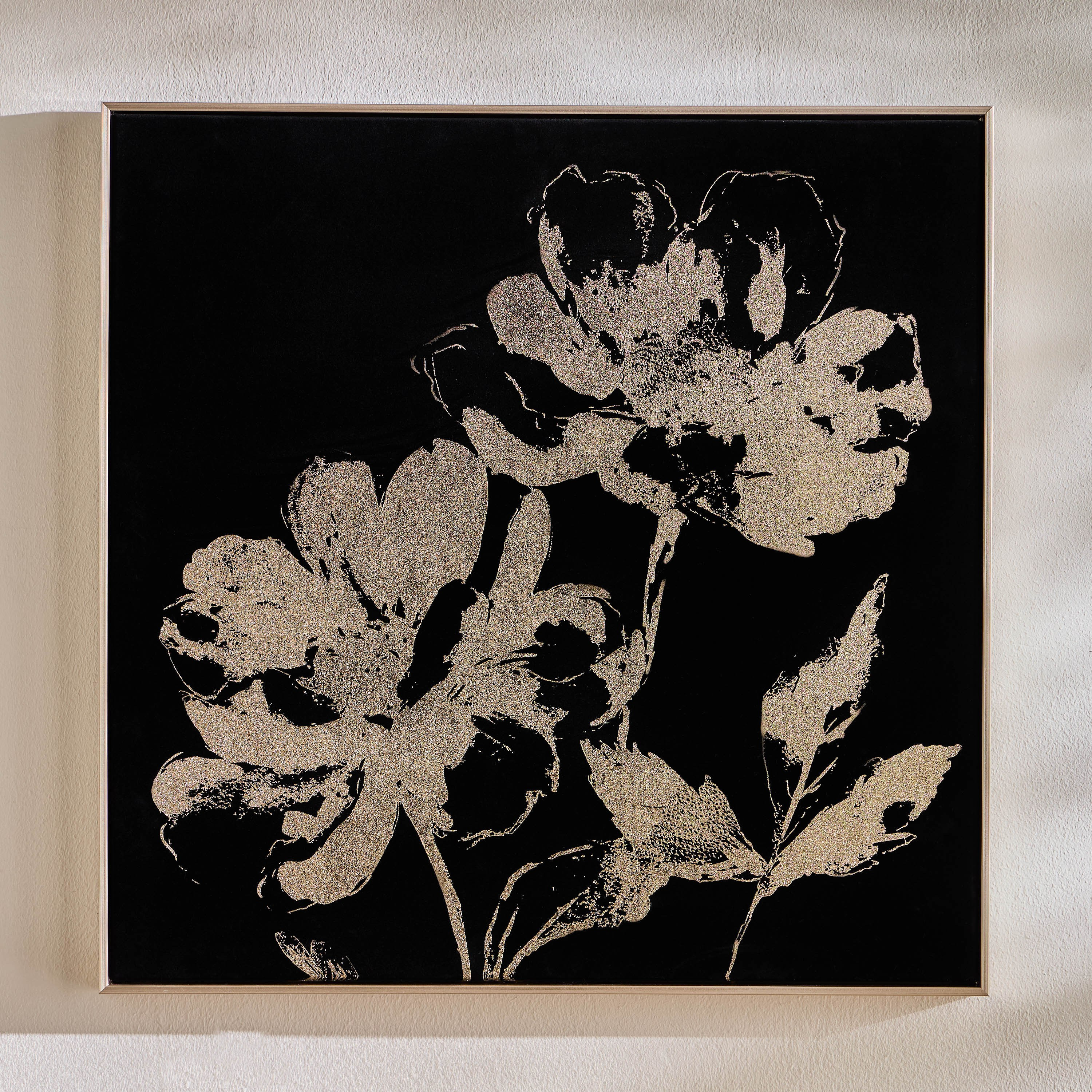 Nourhan Velvet Framed Canvas Wall Art - 60x60 cm