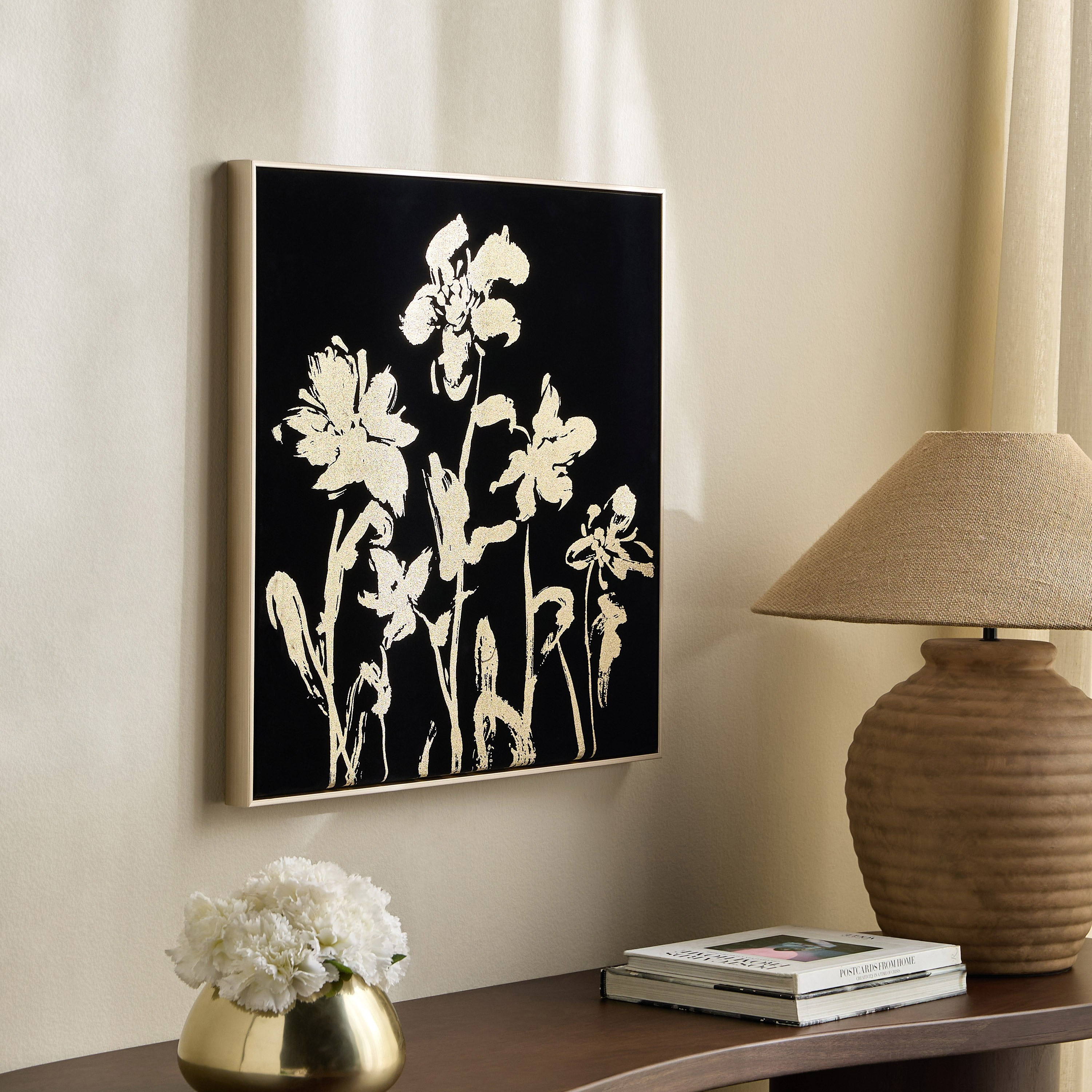 Hafsa Velvet Framed Canvas Wall Art - 60x60 cm-household-walldecorandmirrors-wallart-image-3