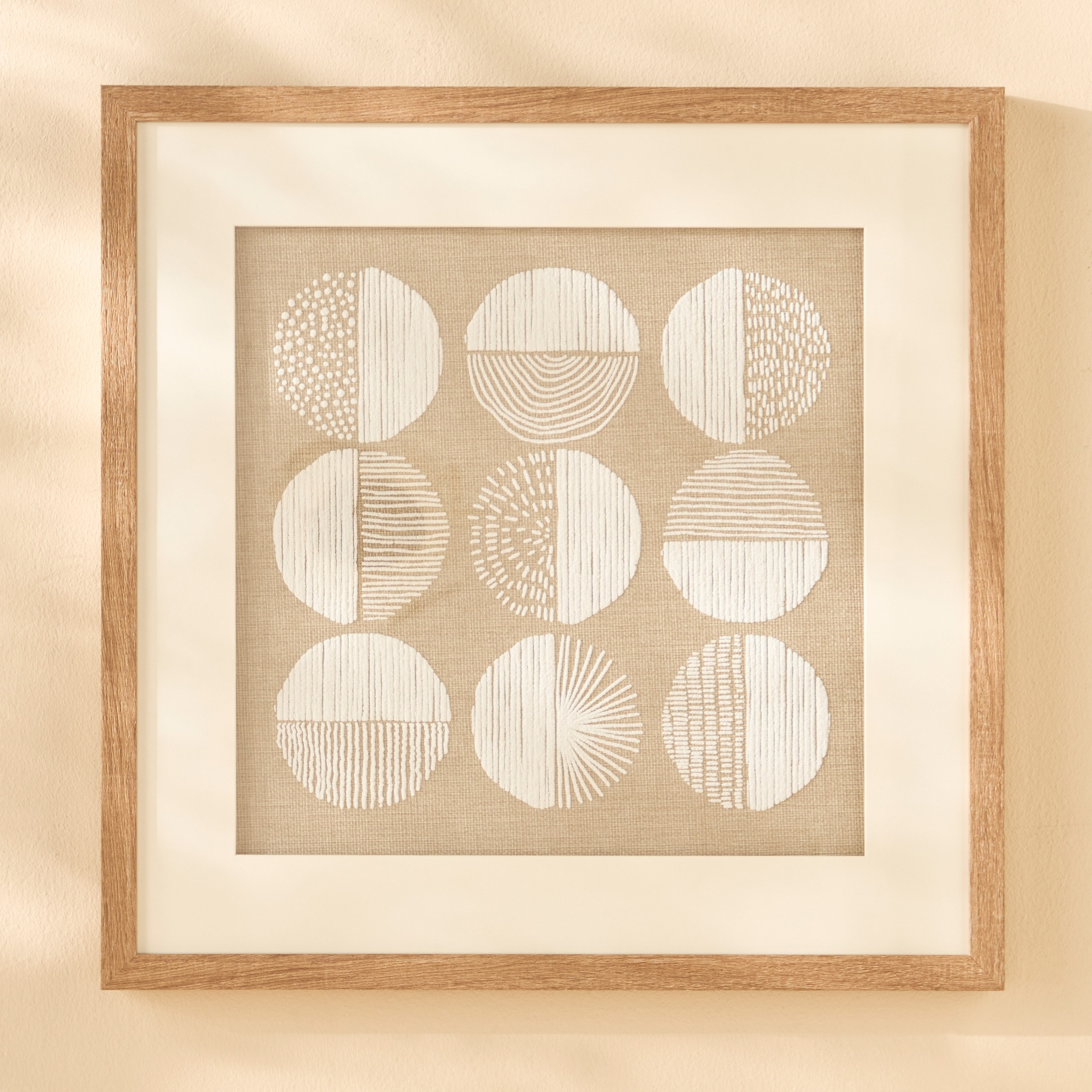 Huda Puffy Foam Linen Framed Wall Art - 50x50 cm-household-walldecorandmirrors-wallart-image-1