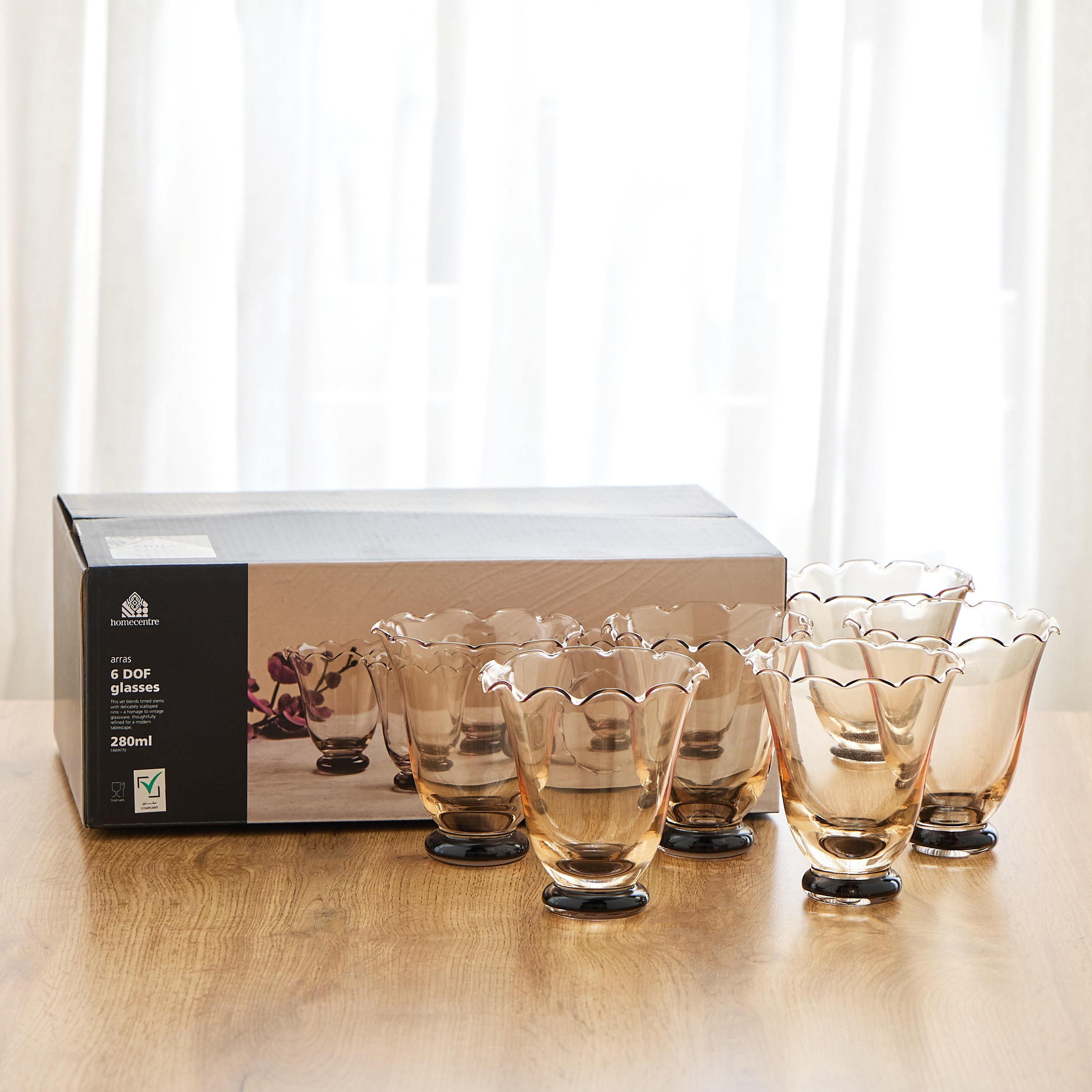 Arras Flora 6-Piece Glass Set - 280 ml-household-dining-glassware-drinkingglasses-image-4
