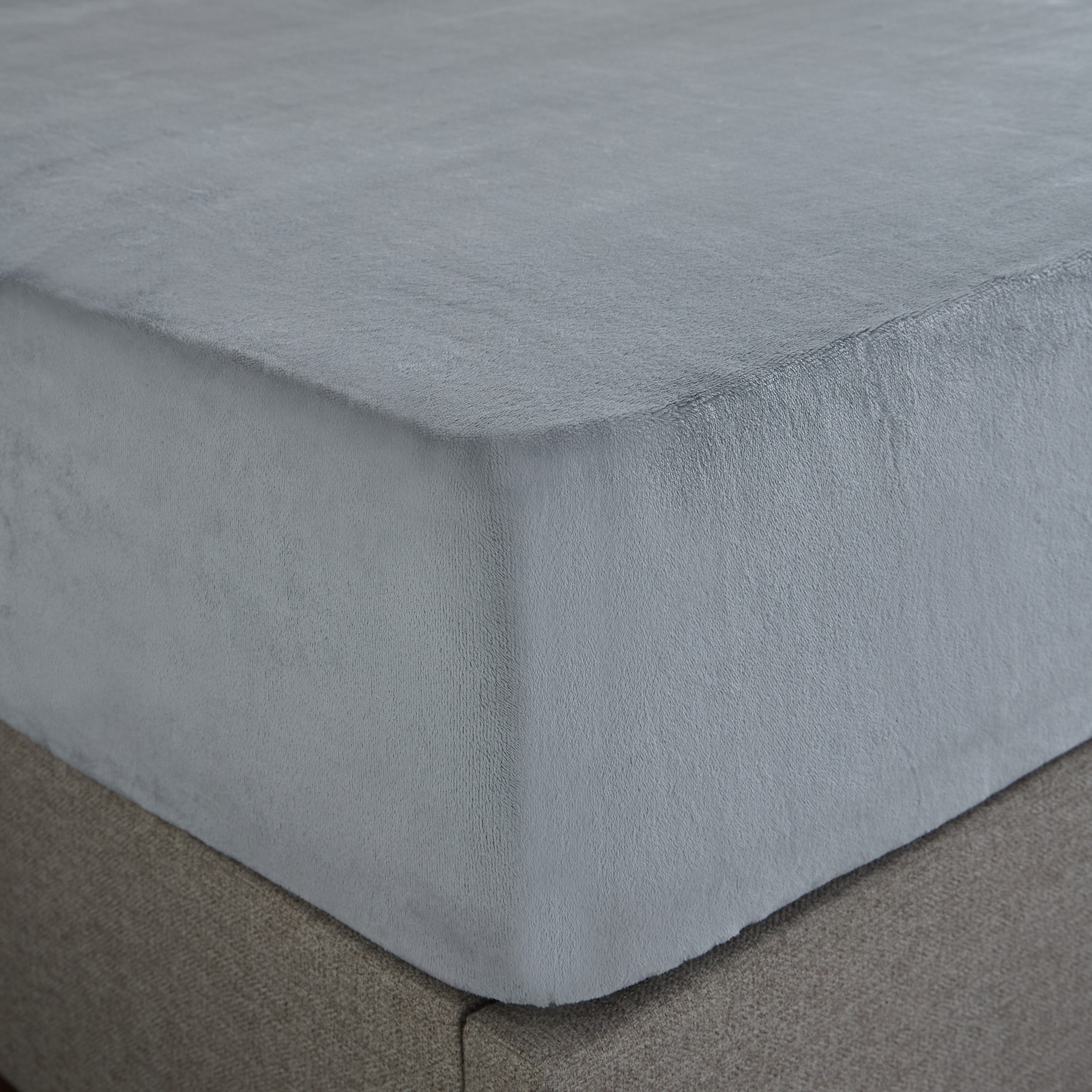 Cozy Flannel King Fitted Sheet - 180x205 cm-household-bedding-sheetsandpillowcases-fittedsheets-image-1