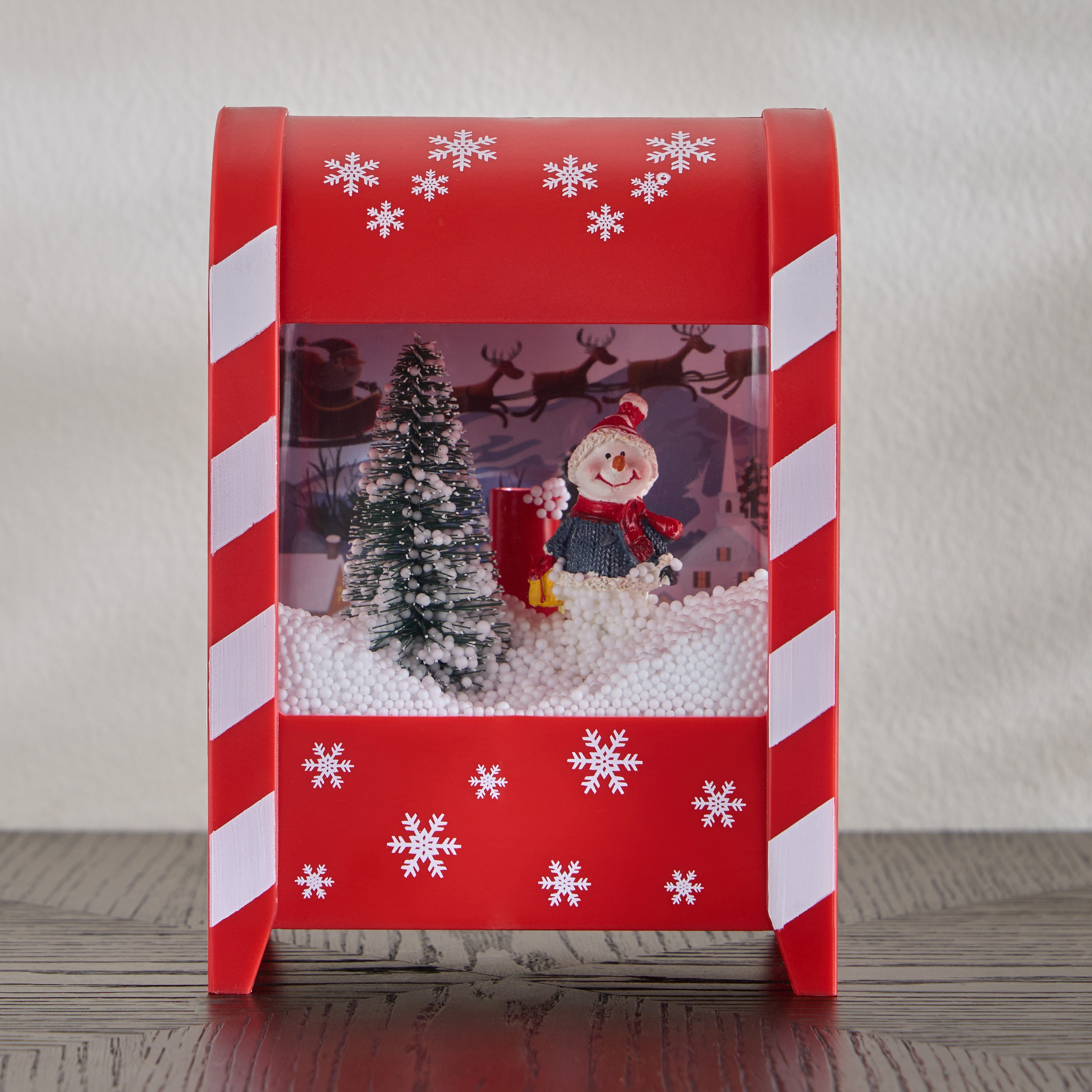 BO Lit Musical Mail Box Snowblower Ornament - 19 cm