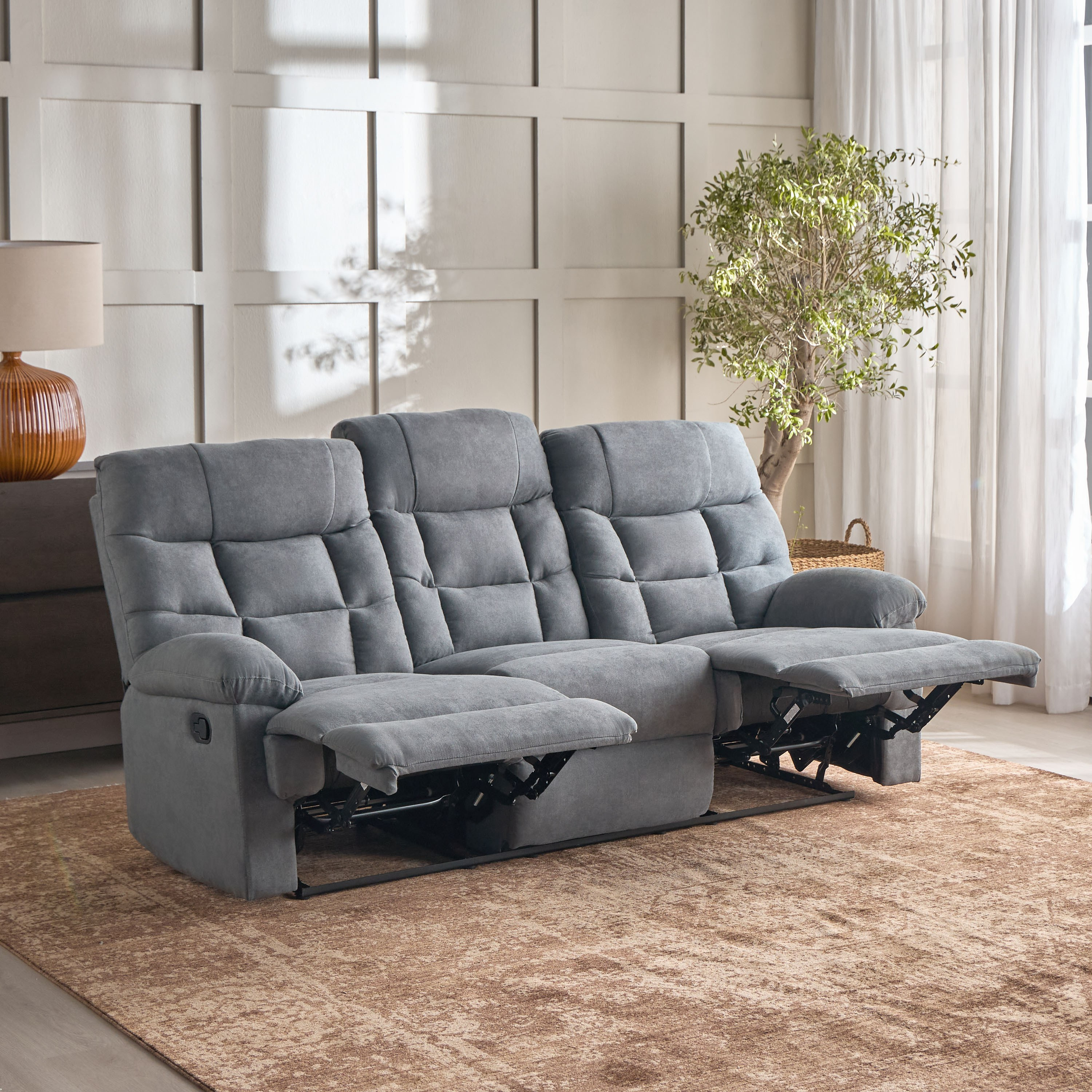 كنبة استرخاء قماش 3 مقاعد - ماكس-furniture-sofaandseating-recliners-image-3