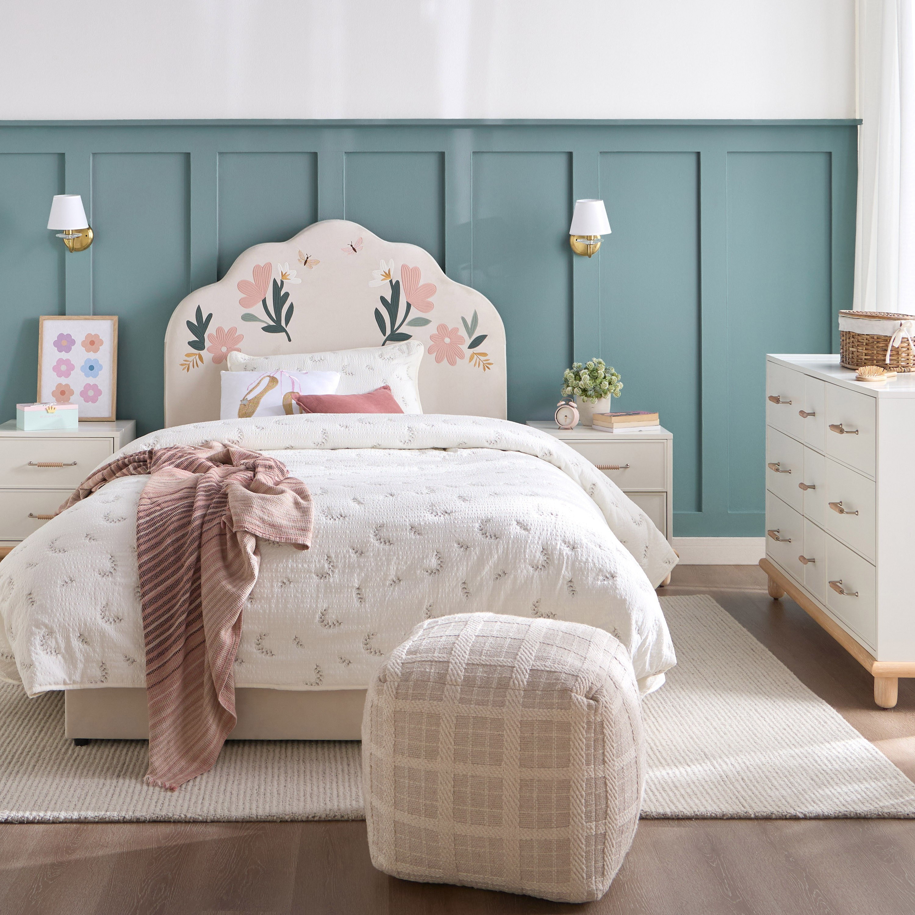 Floral Single Bed - 120x200 cm-babyandkids-kidsbeds-singlebeds-image-7
