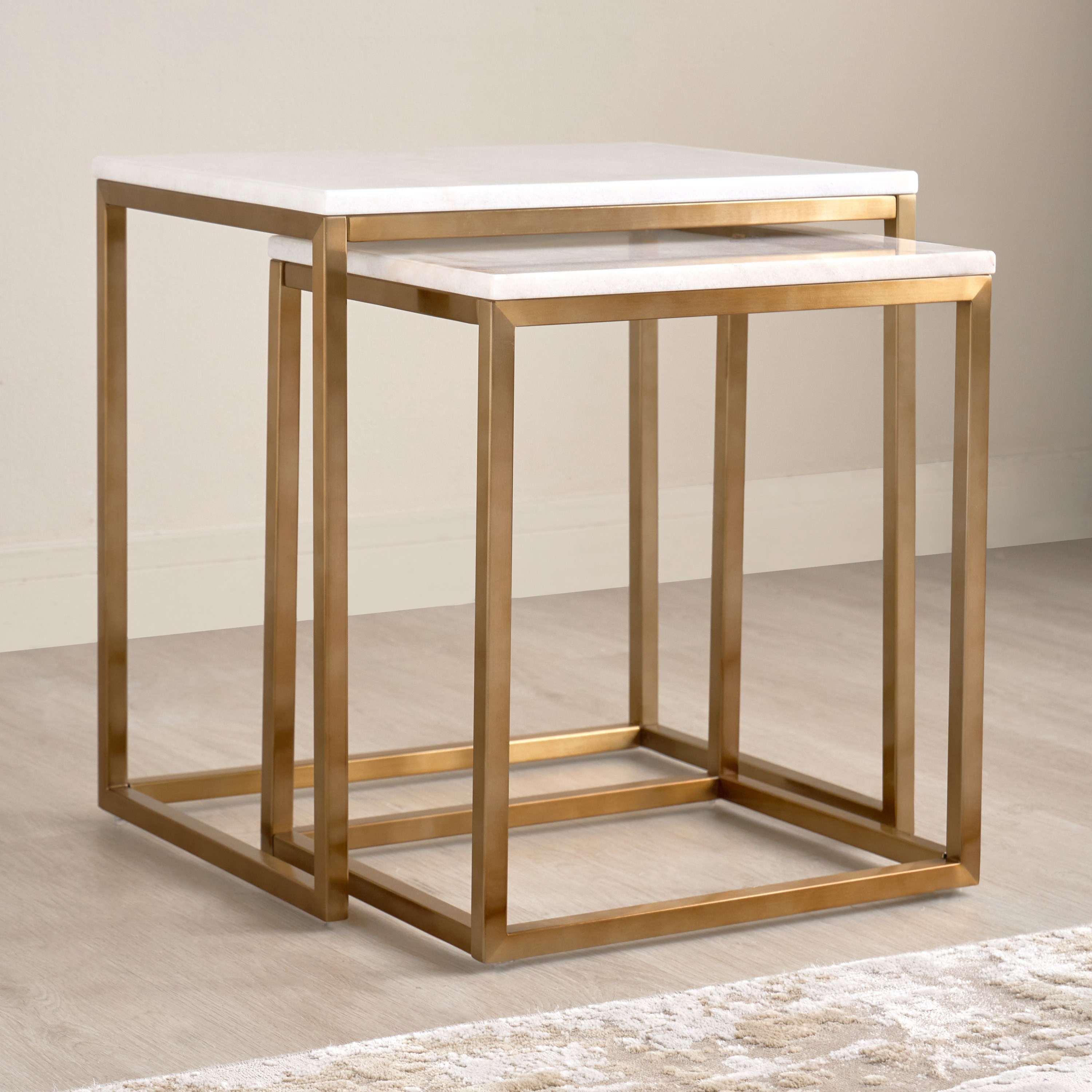 Strava Marble Top Nesting Tables - Set of 2