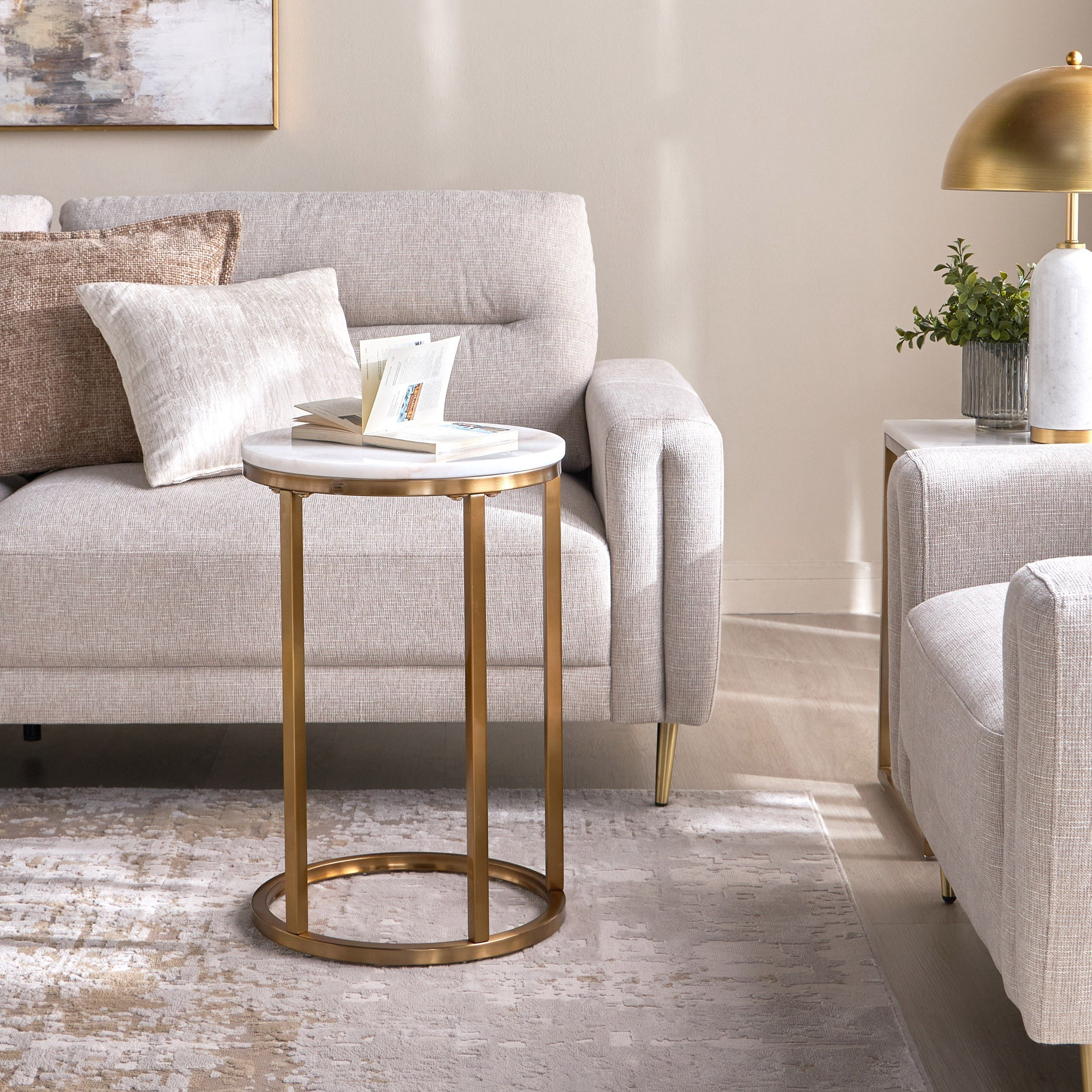 طاولة جانبية بسطح رخام - سترافا-furniture-livingroom-sideandendtables-image-4