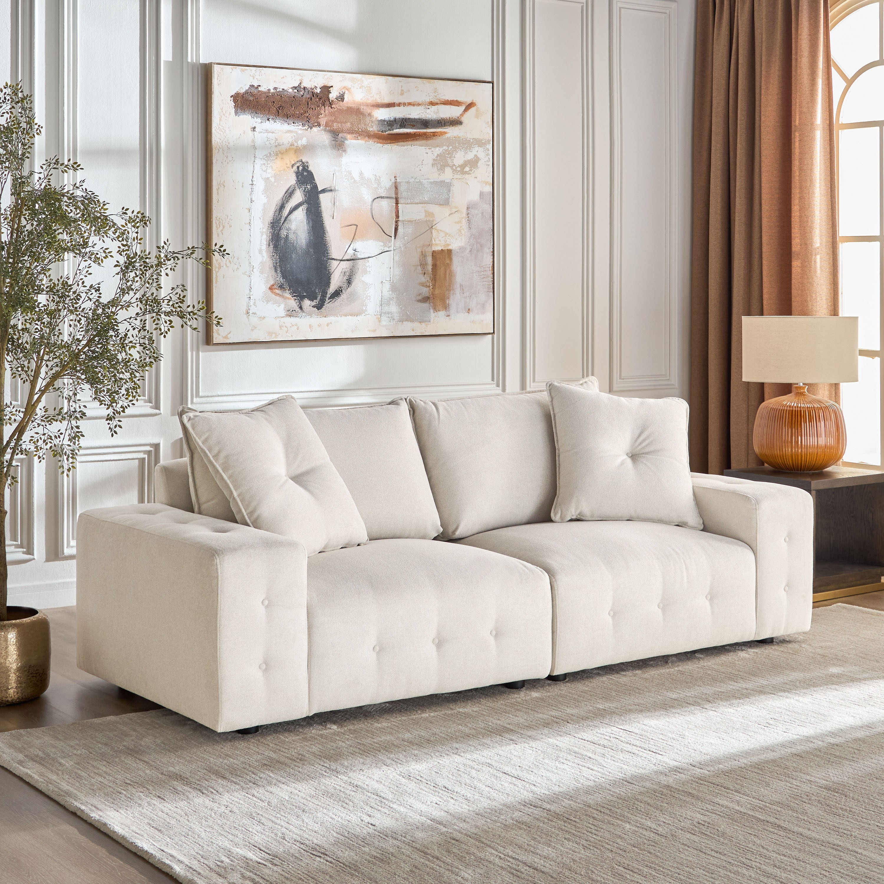 Kelly 3-Seater Fabric Sofa
