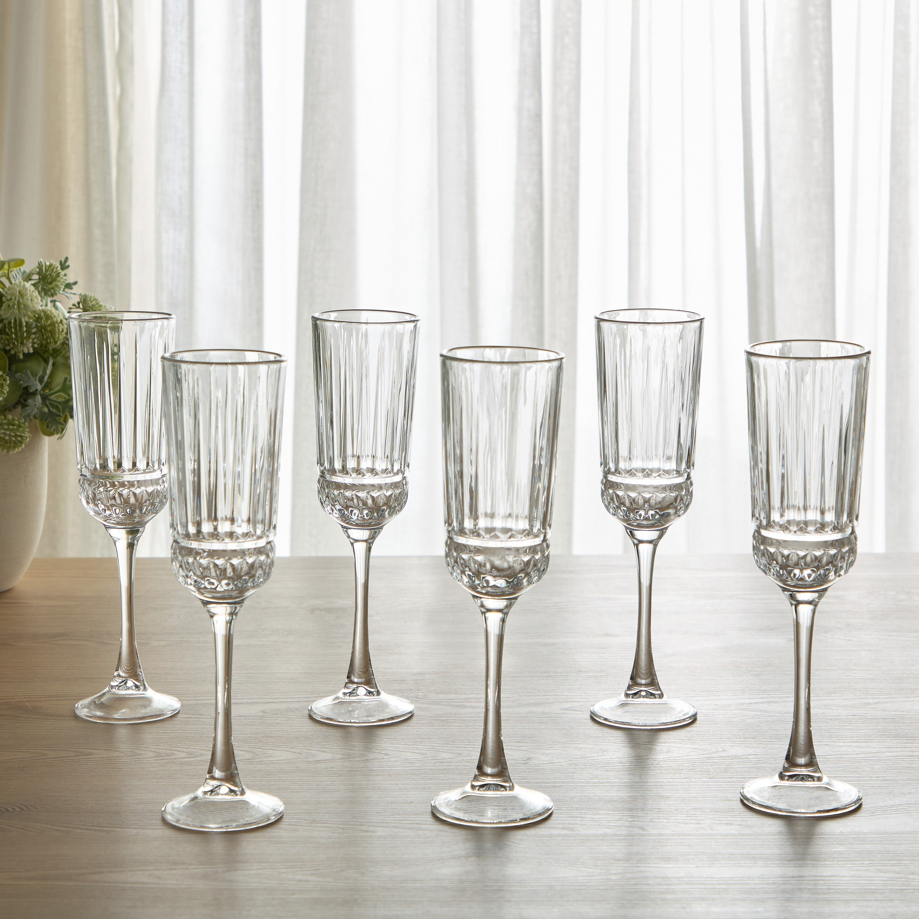 Almas 6-Piece Flute Glass Set - 180 ml-household-dining-glassware-stemware-image-1