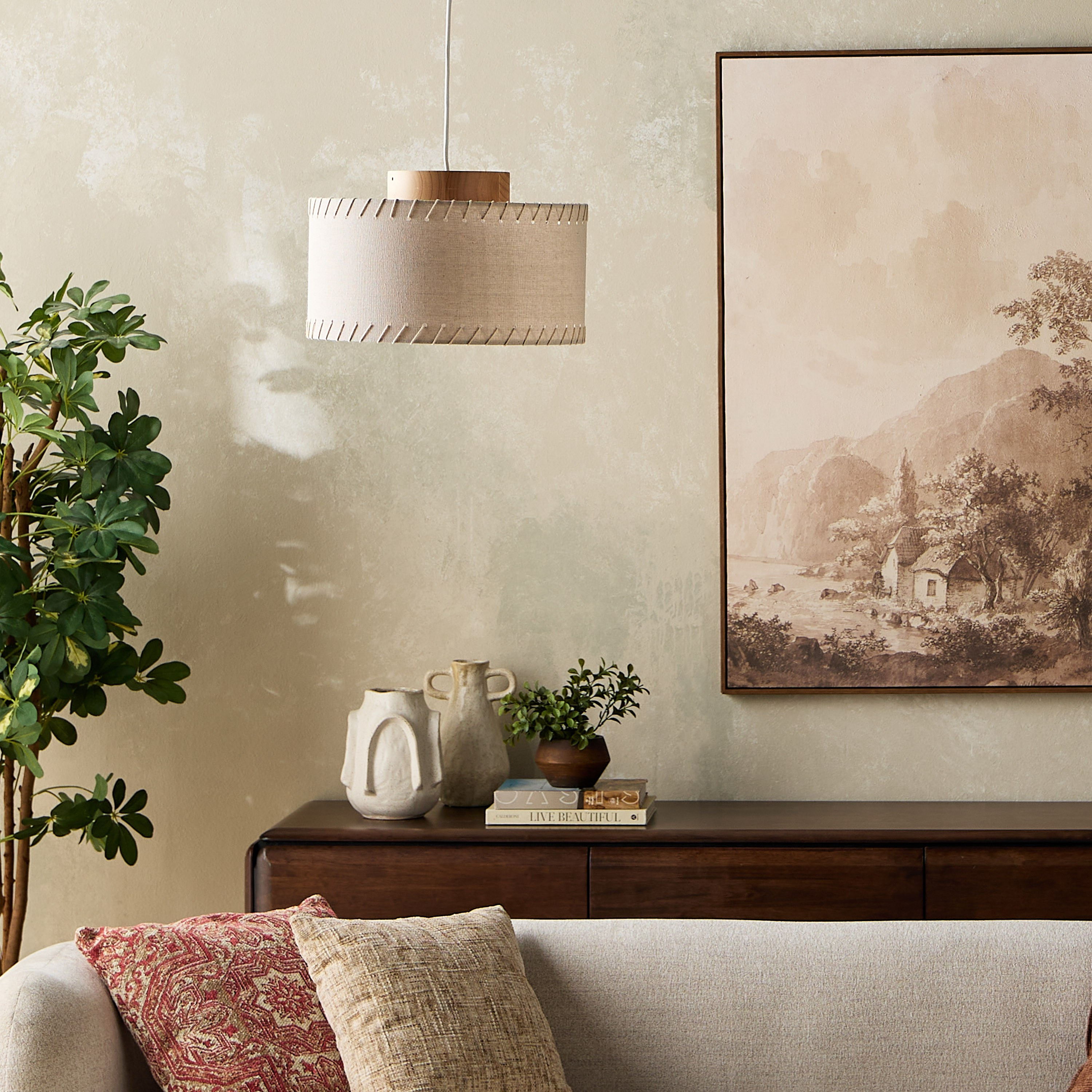 Cosme Linen Pendant Lamp-household-lighting-ceilinglamps-pendantlamps-image-4