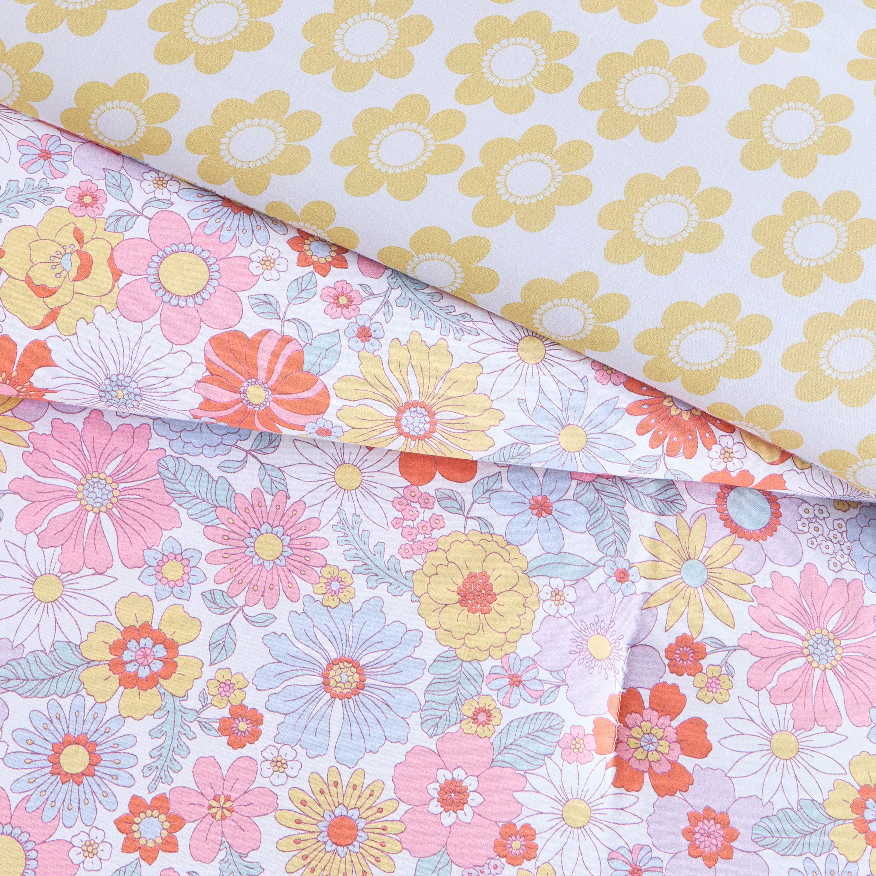 Daisy Blossom Cotton Sateen Printed 2-Piece Single Comforter Set - 135x220 cm-babyandkids-beddingandwindows-bedding-comforters-image-4