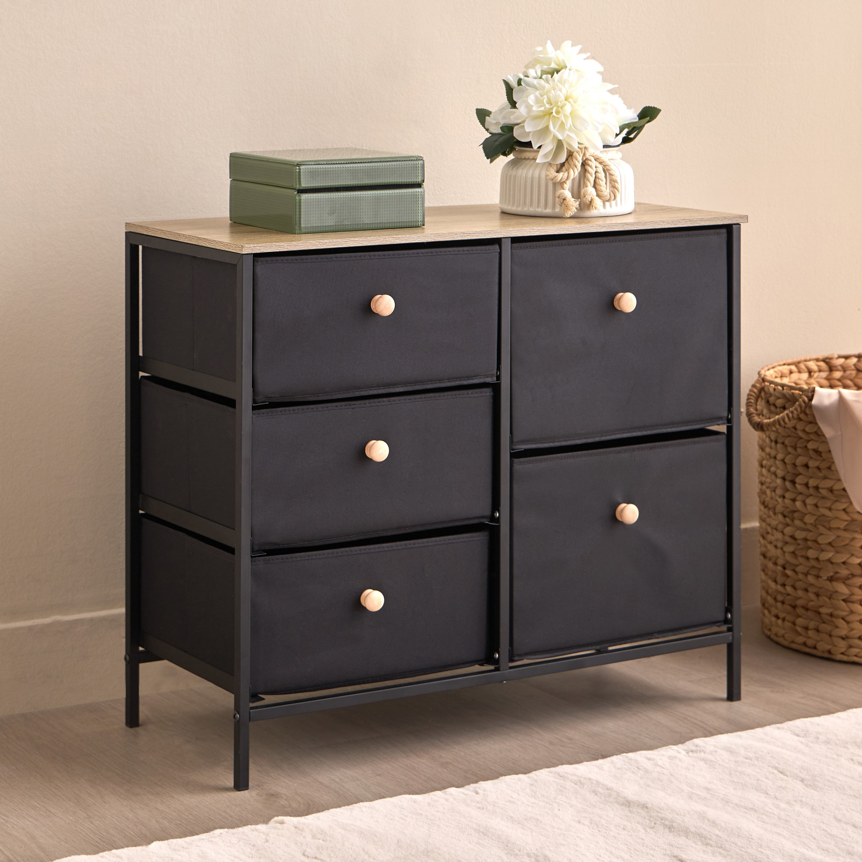Brody 5-Drawer Storage Tower - 30x68 cm-household-storage-storagesolutions-drawercabinets-image-1