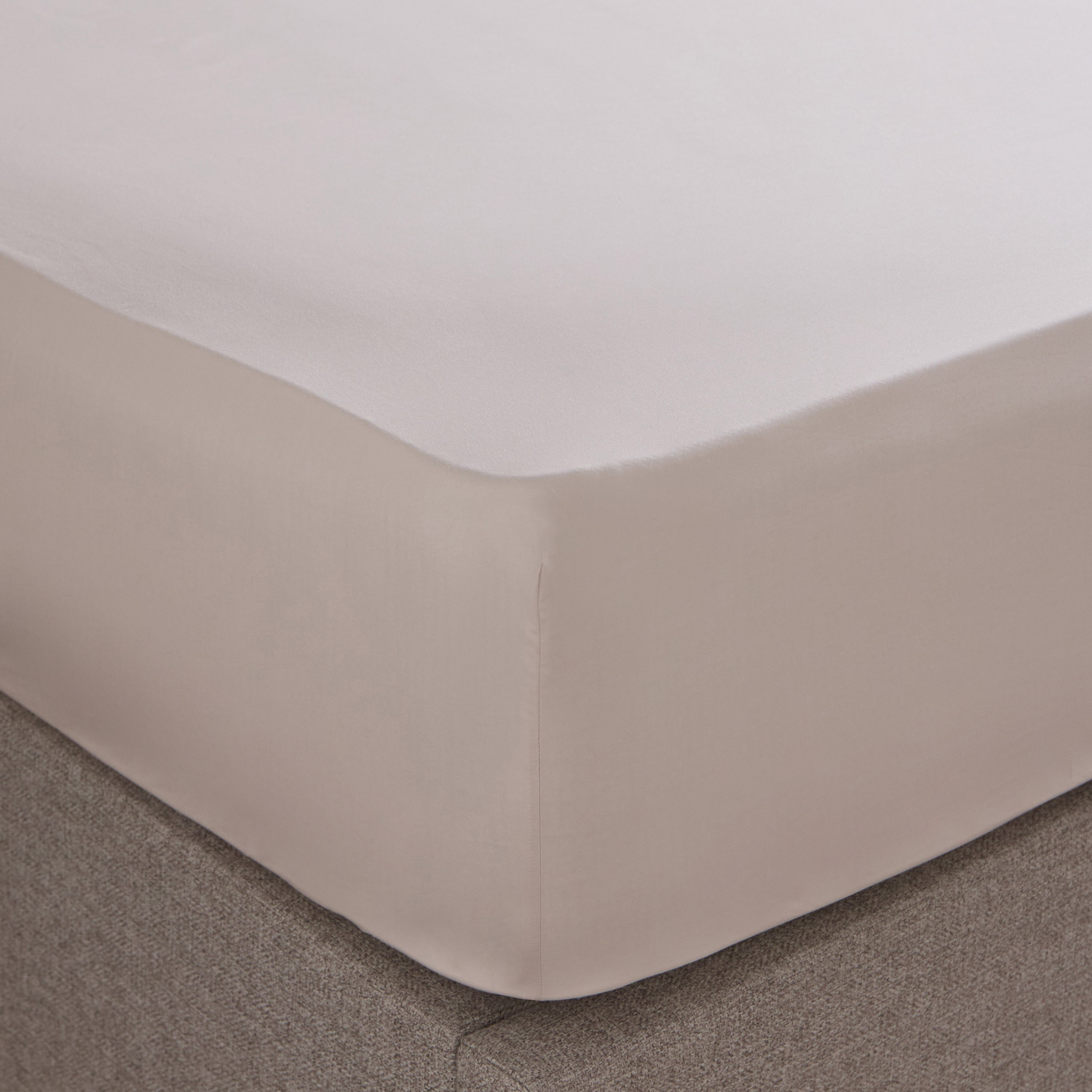 EcoSoft Organic Cotton Percale 400 Thread Count Full Fitted Sheet - 120x200 cm