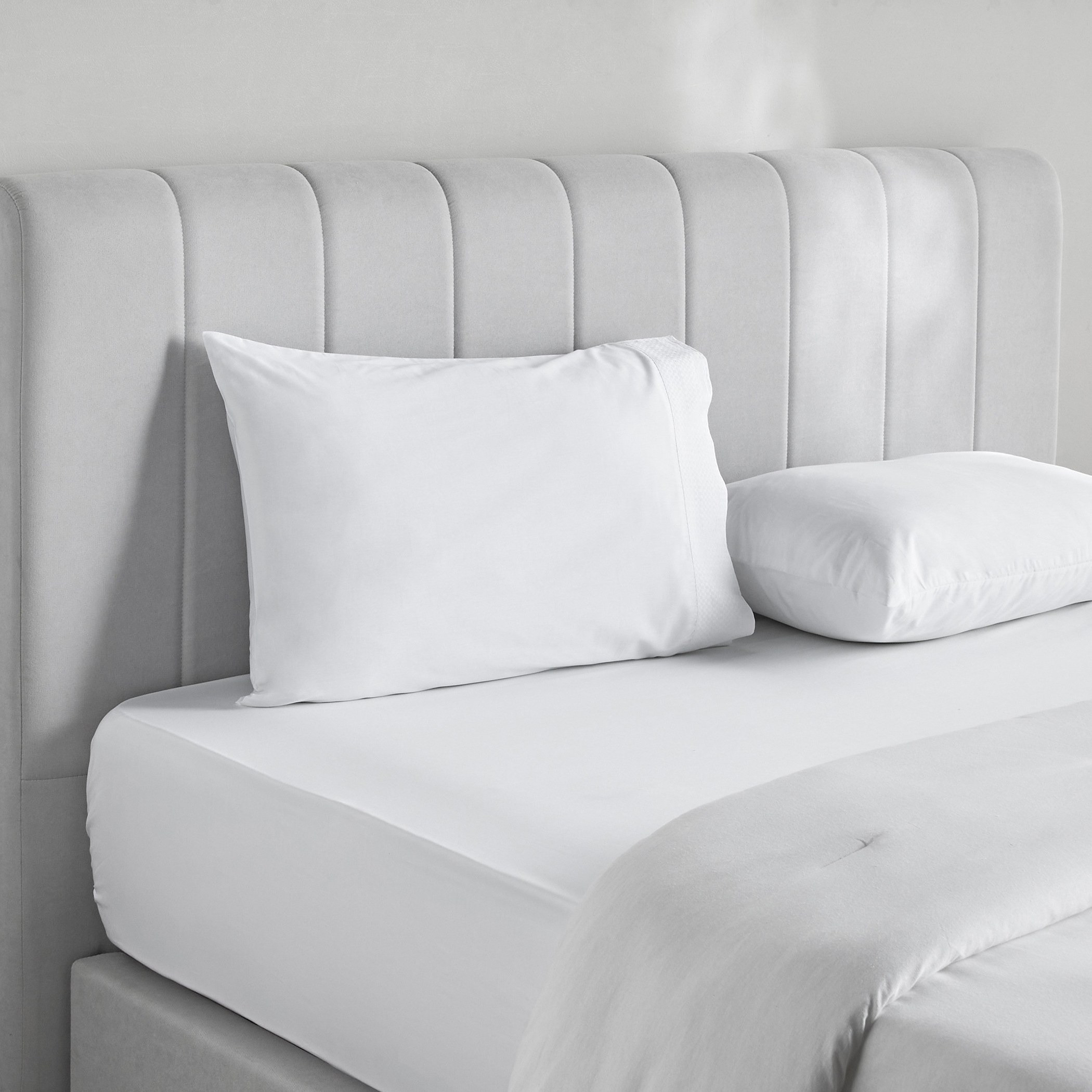 EcoSoft Organic Cotton Percale Weave 400 Thread Count King Fitted Sheet - 180x205 cm-household-bedding-sheetsandpillowcases-fittedsheets-image-3