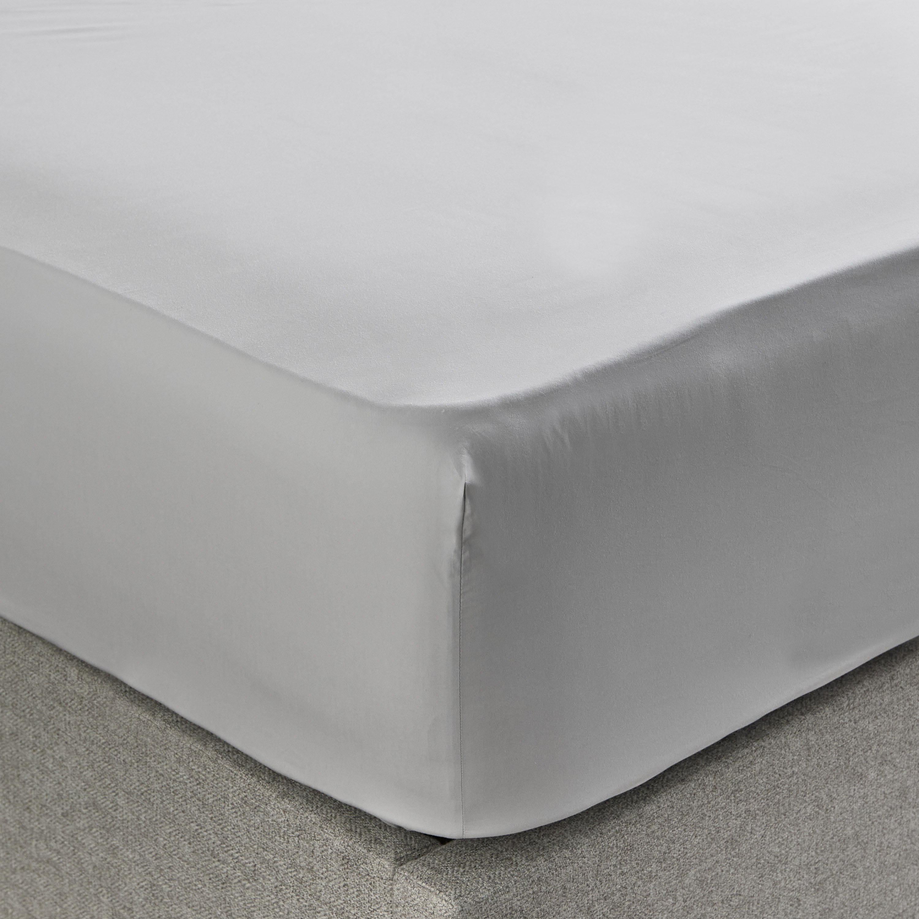 EcoSoft Organic Cotton Percale 400 Thread Count Super King Fitted Sheet - 200x205 cm-household-bedding-sheetsandpillowcases-fittedsheets-image-1