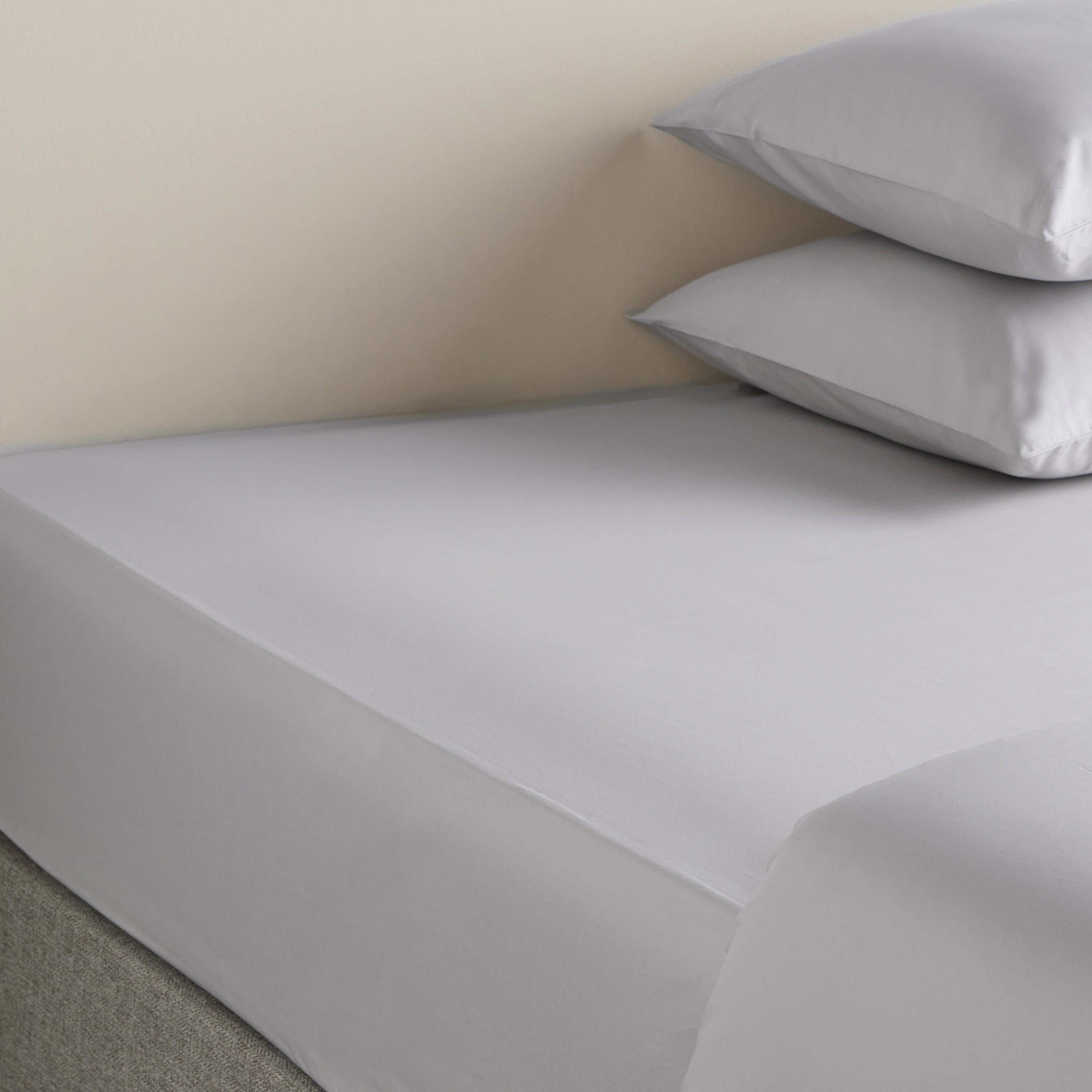 EcoSoft Organic Cotton Percale 400 Thread Count Super King Fitted Sheet - 200x205 cm-household-bedding-sheetsandpillowcases-fittedsheets-image-3
