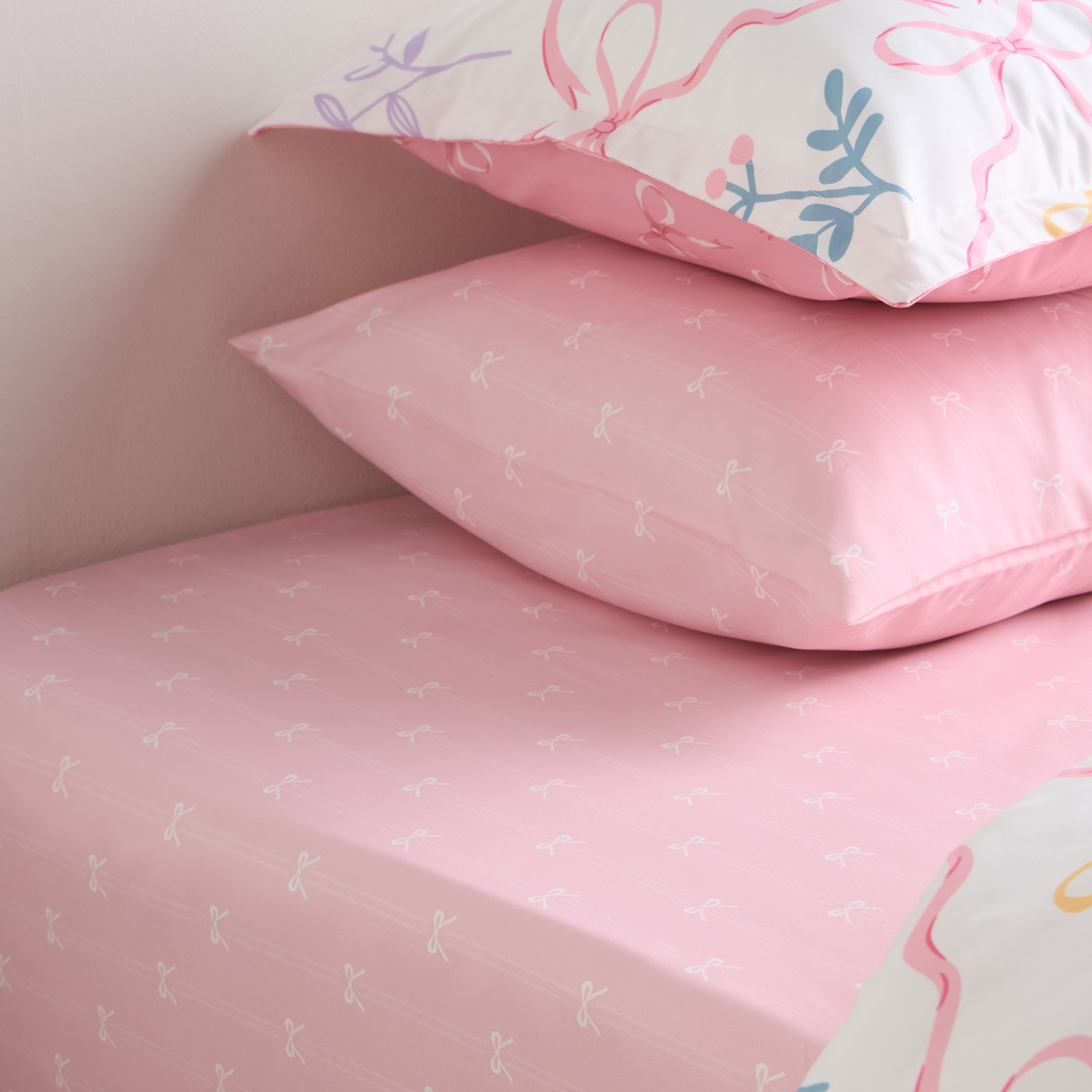 Bows Printed 5-Piece Single Comforter Set - 135x220 cm-babyandkids-beddingandwindows-bedding-comforters-image-5