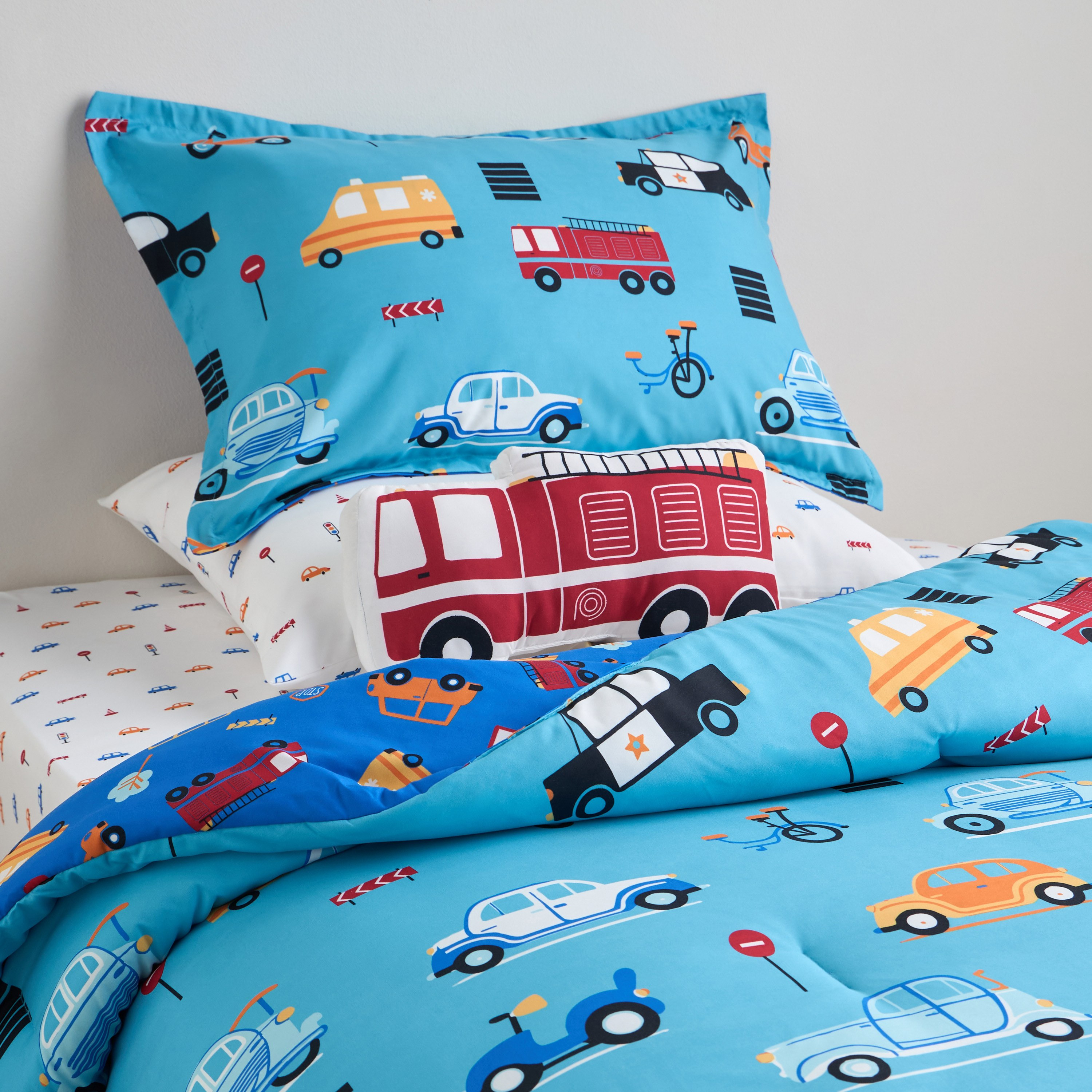 Motor Printed 5-Piece Single Comforter Set - 135x220 cm
