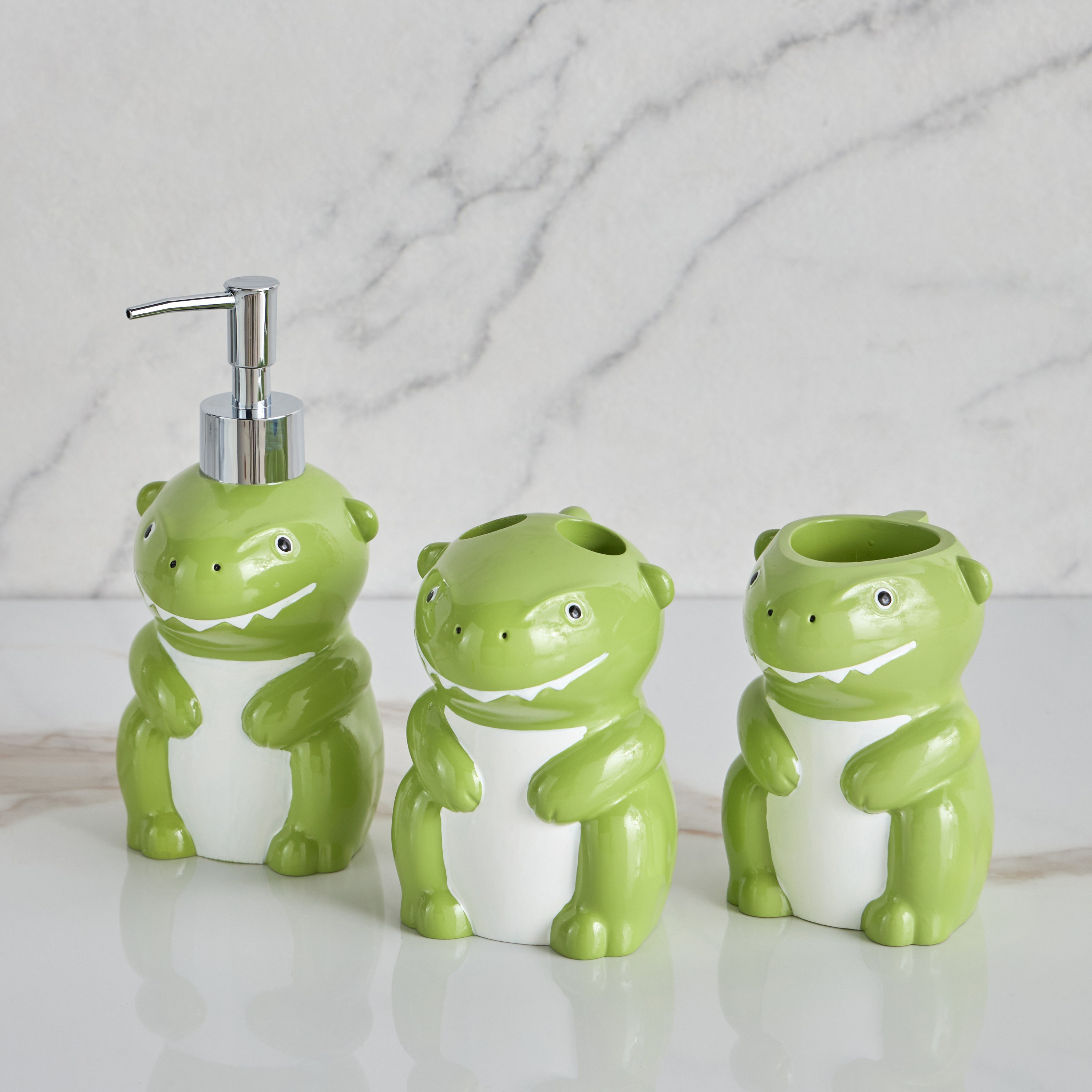 Dino 3-Piece Bathroom Accessory Set