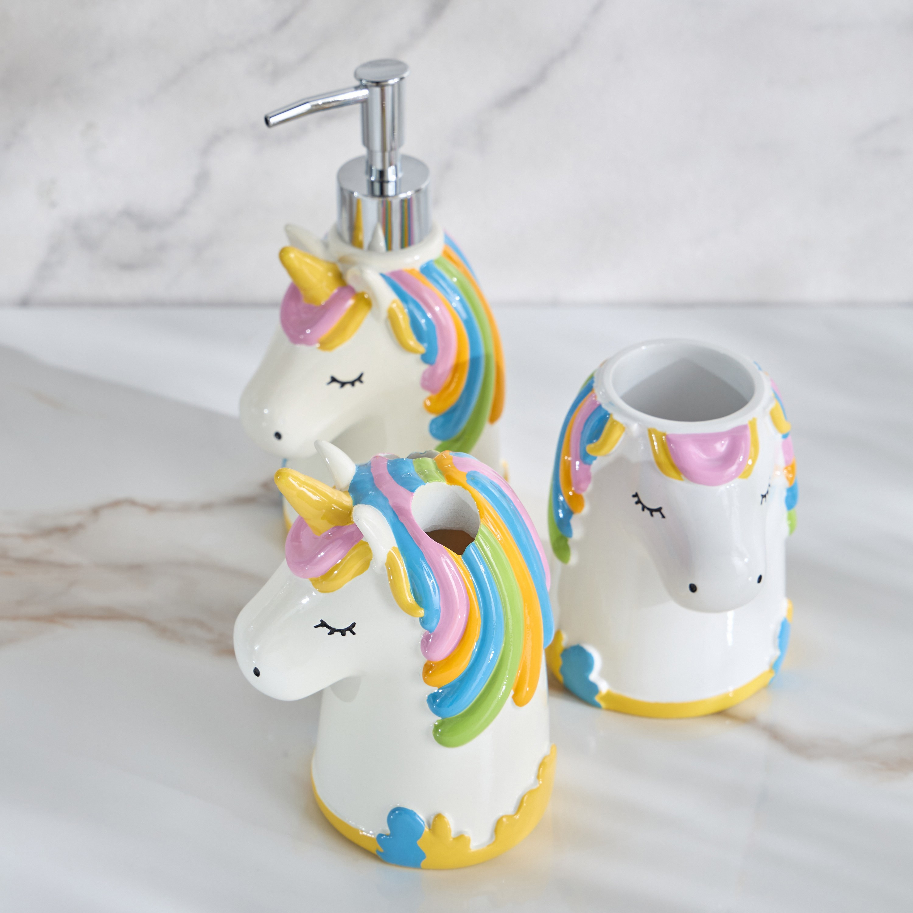 Unicorn 3-Piece Bath Accessory Set-babyandkids-bathandstorage-bath-bathroomaccessories-image-2