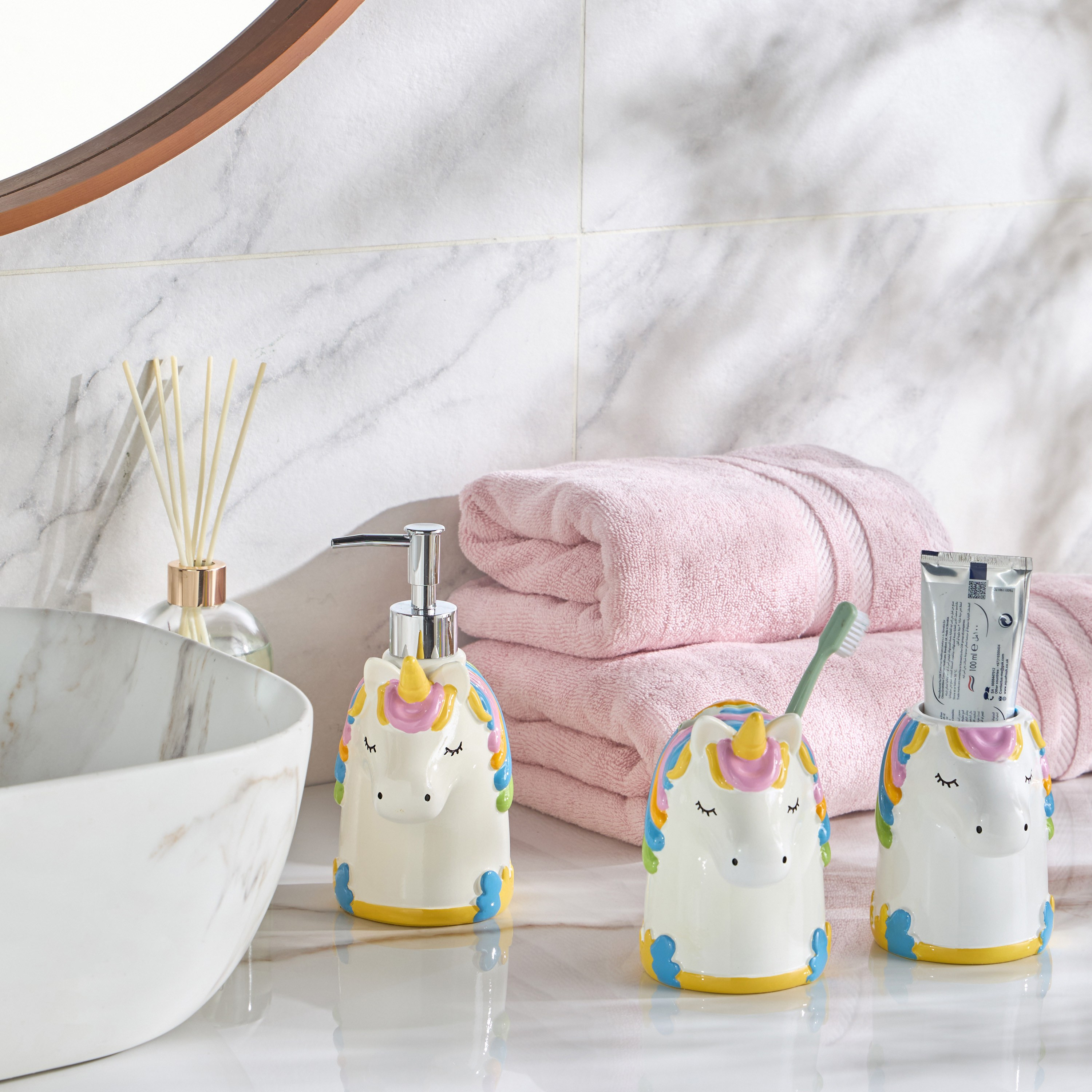 Unicorn 3-Piece Bath Accessory Set-babyandkids-bathandstorage-bath-bathroomaccessories-image-3