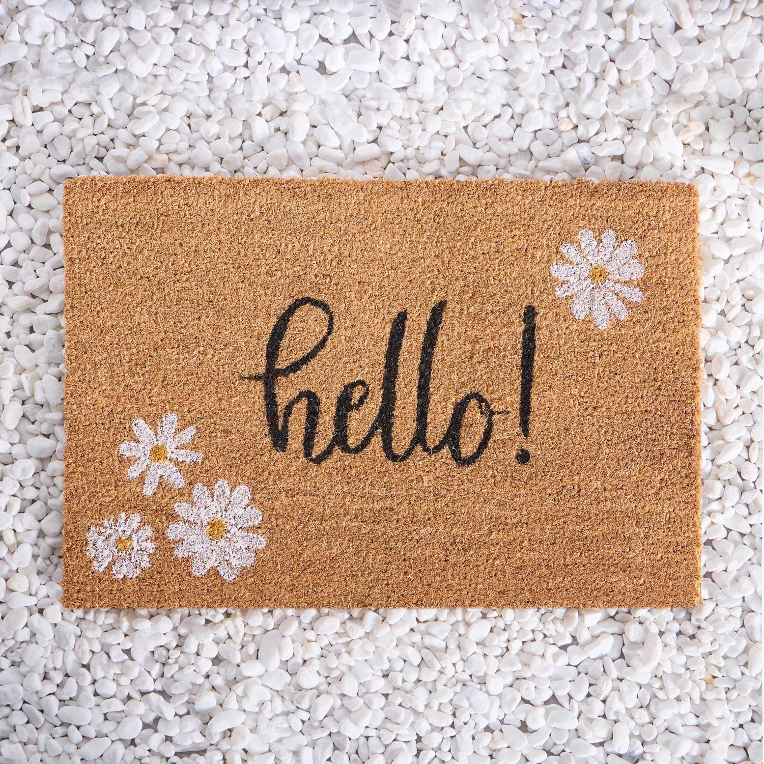Hello & Flowers Doormat - 40x60 cm-household-rugsandcarpets-doormats-image-2