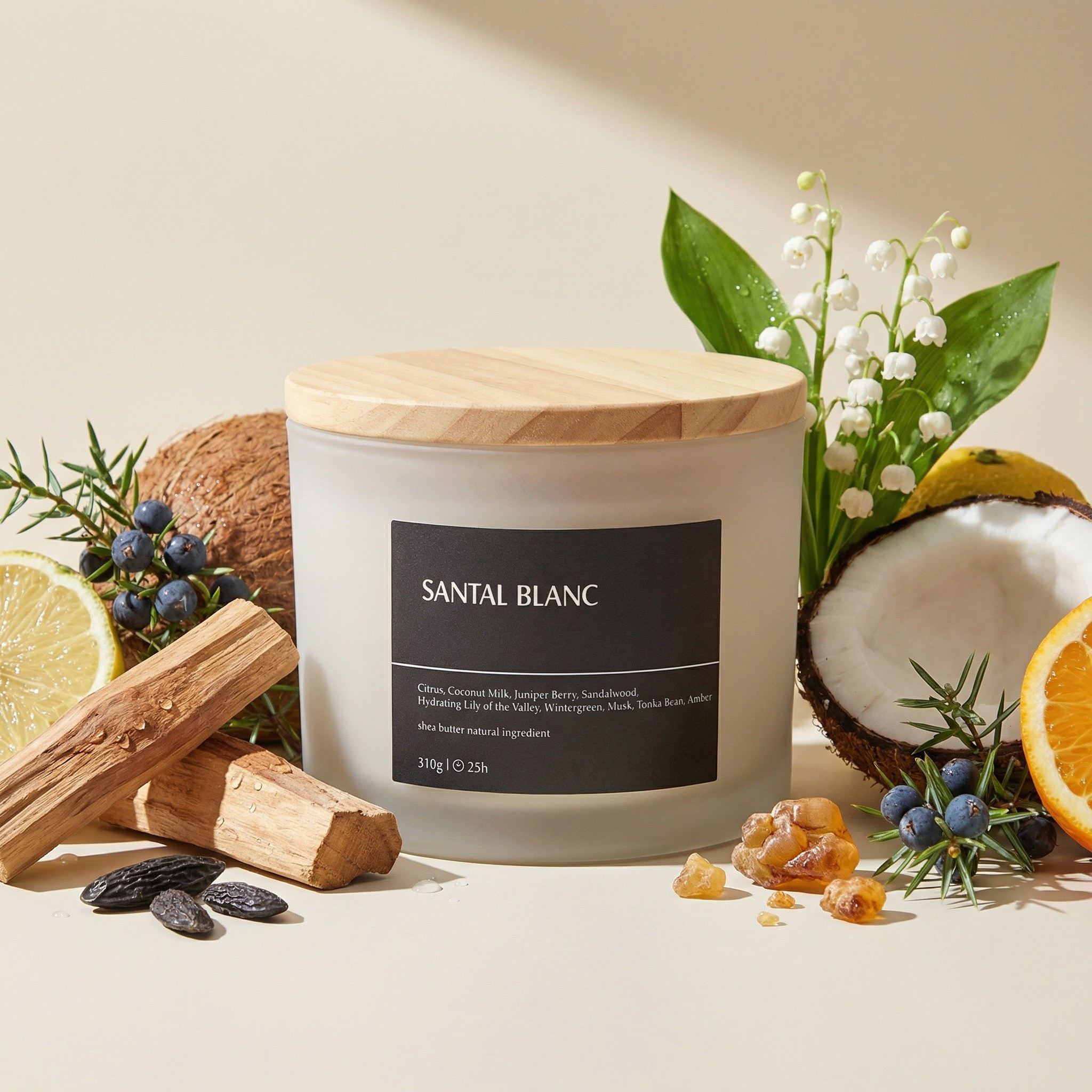 Ambience Core Santal Blanc Scented Jar Candle - 25 h-household-homefragrance-candles-image-1