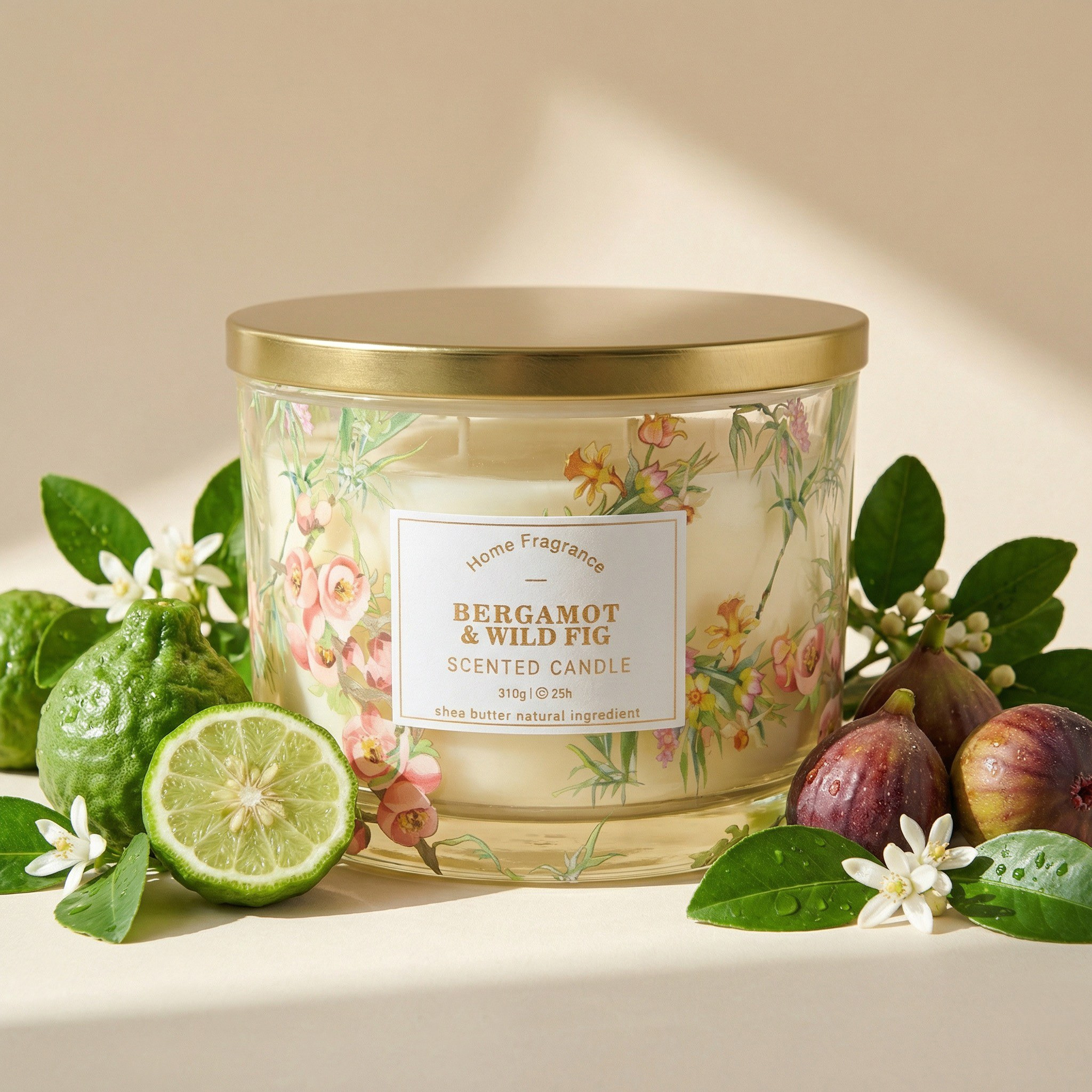Ambience Garden Bergamot and Wild Fig Scented Jar Candle - 25 h-household-homefragrance-candles-image-1