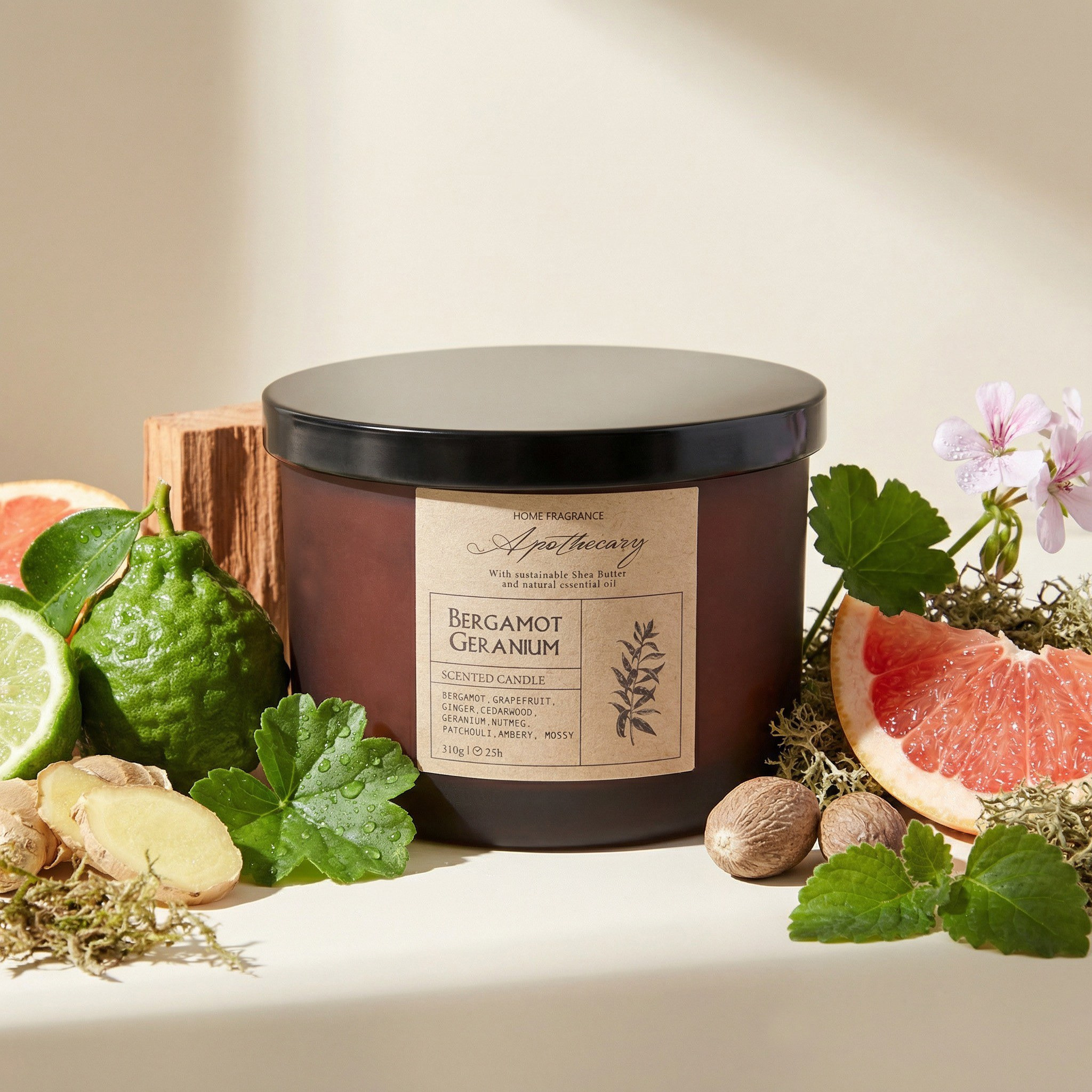 Ambience Aromatherapy Balance Bergamot Geranium Scented Jar Candle - 25 h-household-homefragrance-candles-image-1