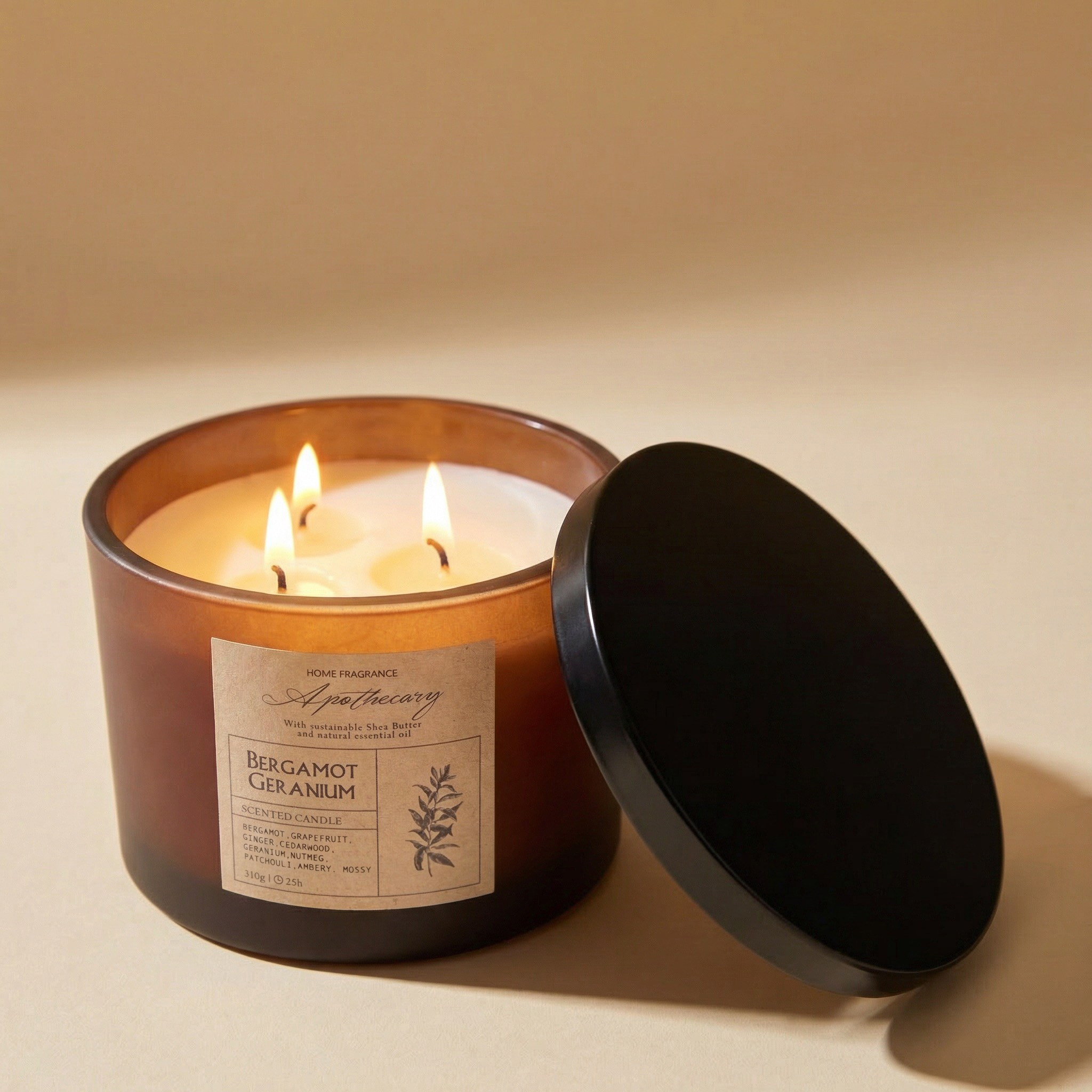 Ambience Aromatherapy Balance Bergamot Geranium Scented Jar Candle - 25 h-household-homefragrance-candles-image-2